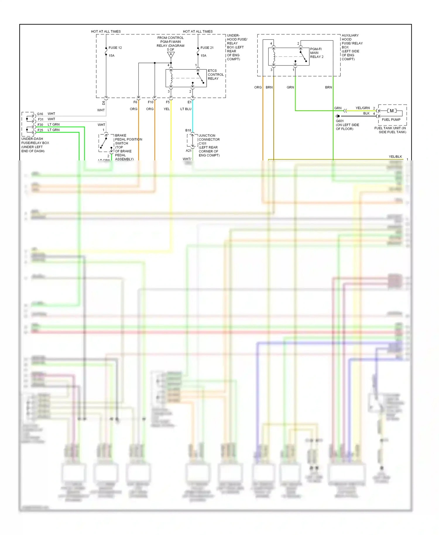 Wiring diagram etcs control relay for Honda Civic VIII (2005-2009) (3 of 5)