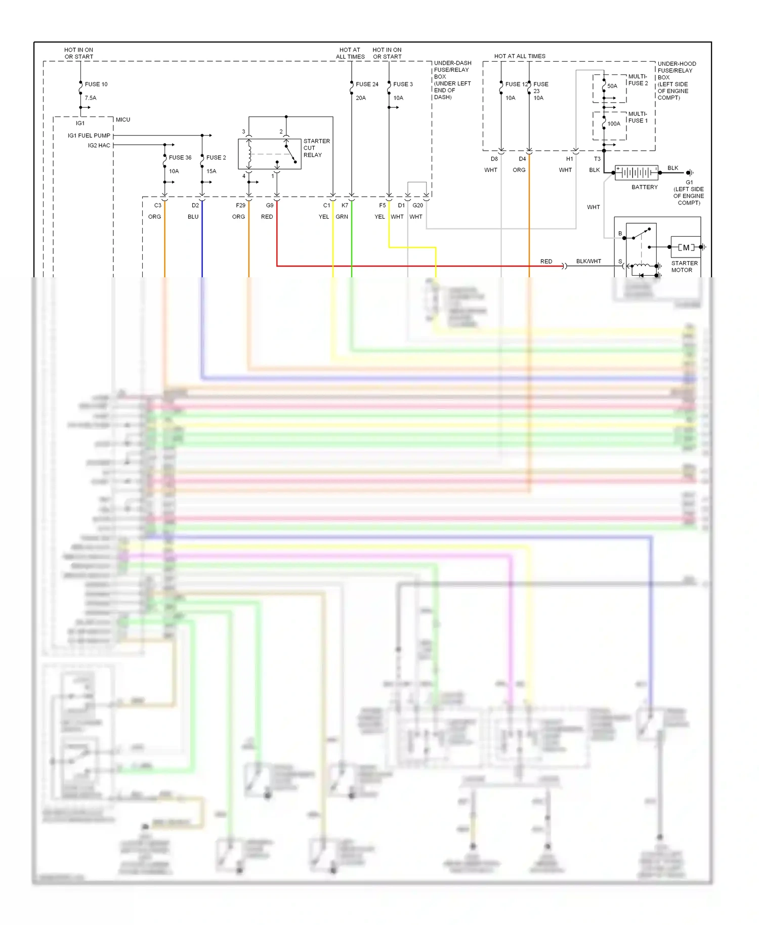 Wiring diagram front passenger's door switch for Honda Civic VIII (2005-2009) (7 of 7)