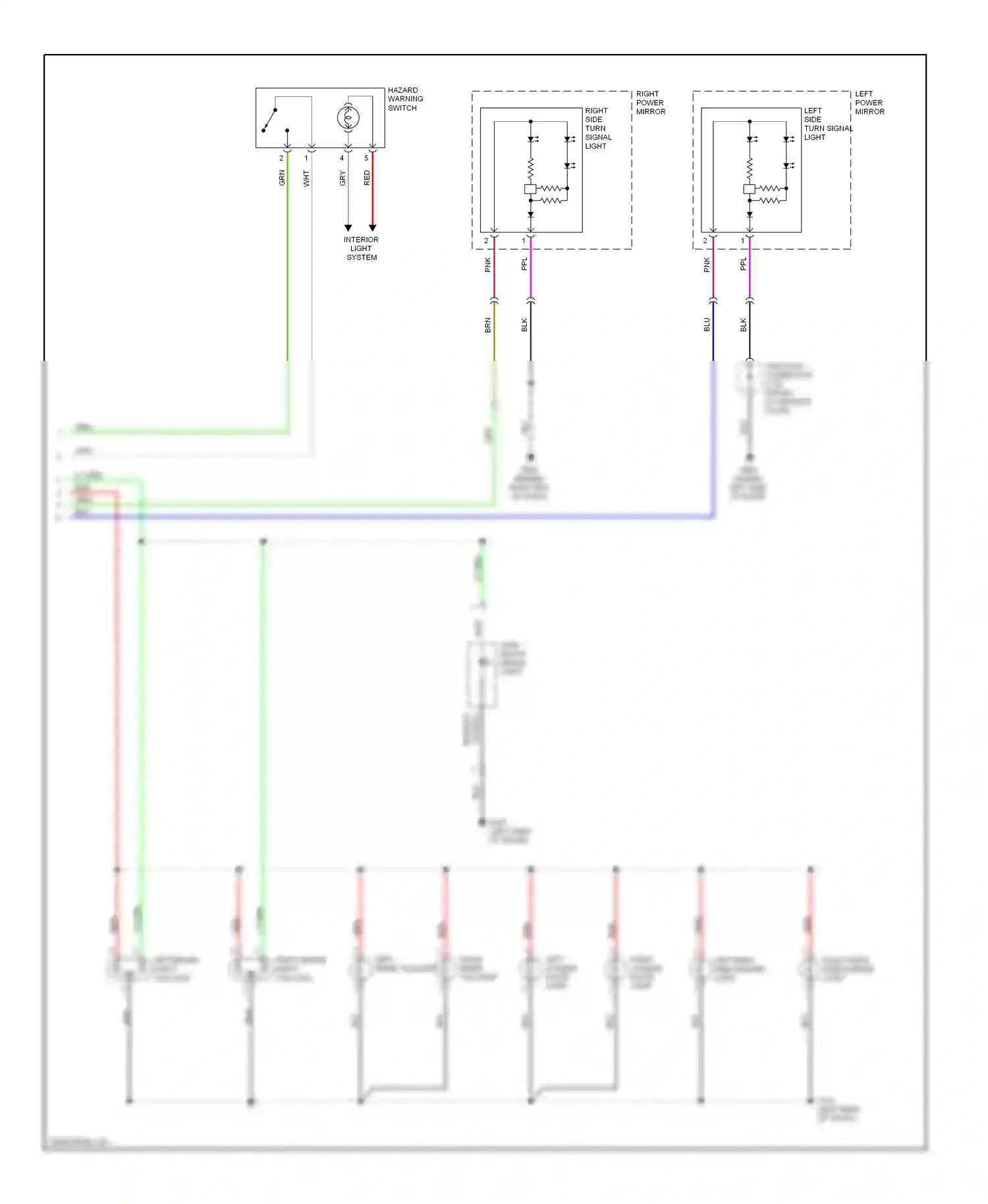 Wiring diagram hazard warning switch for Honda Civic VIII (2005-2009) (2 of 5)