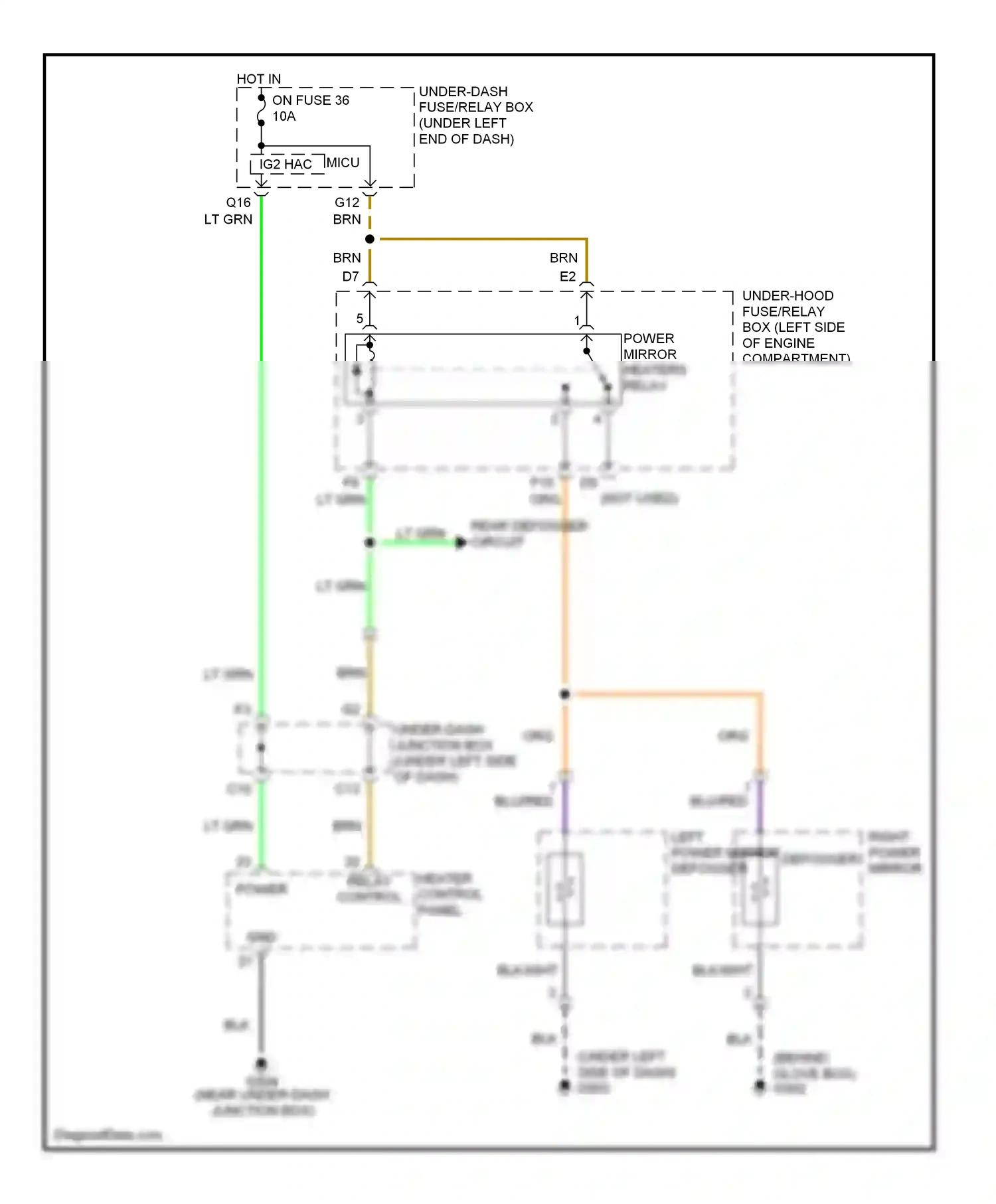 Wiring diagram heater control panel for Honda Civic VIII (2005-2009) (3 of 5)