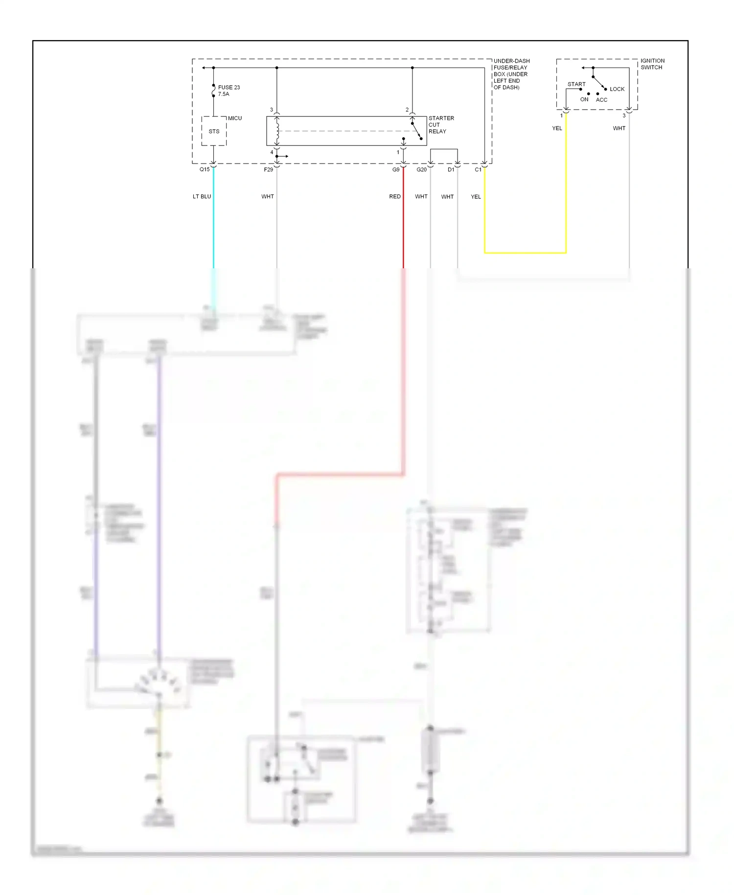 Wiring diagram ignition switch for Honda Civic VIII (2005-2009) (5 of 6)