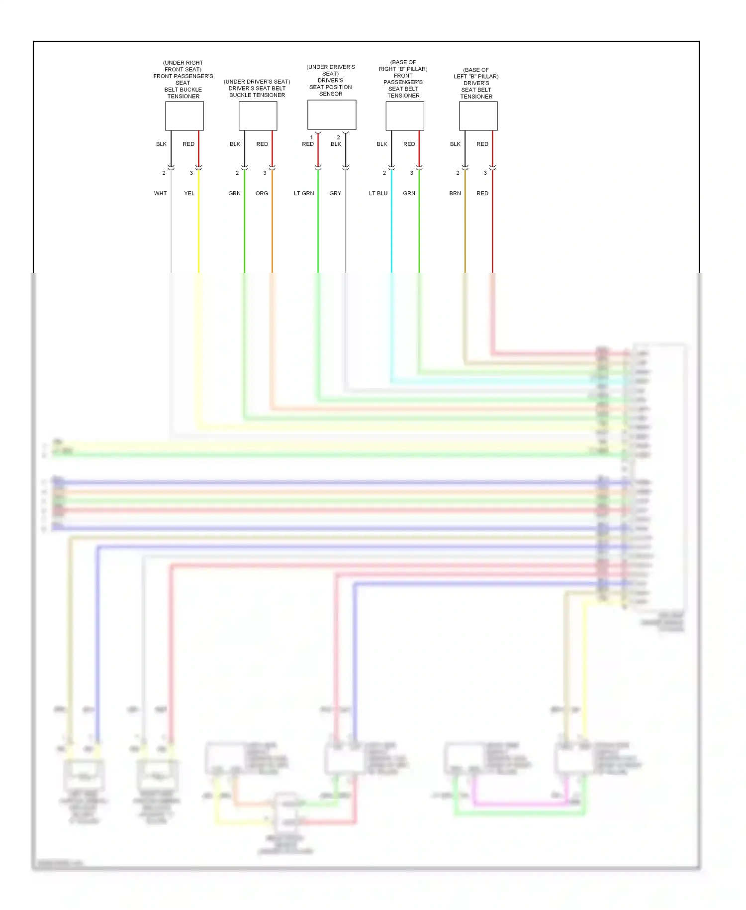 Wiring diagram left side impact for Honda Civic VIII (2005-2009) (2 of 2)