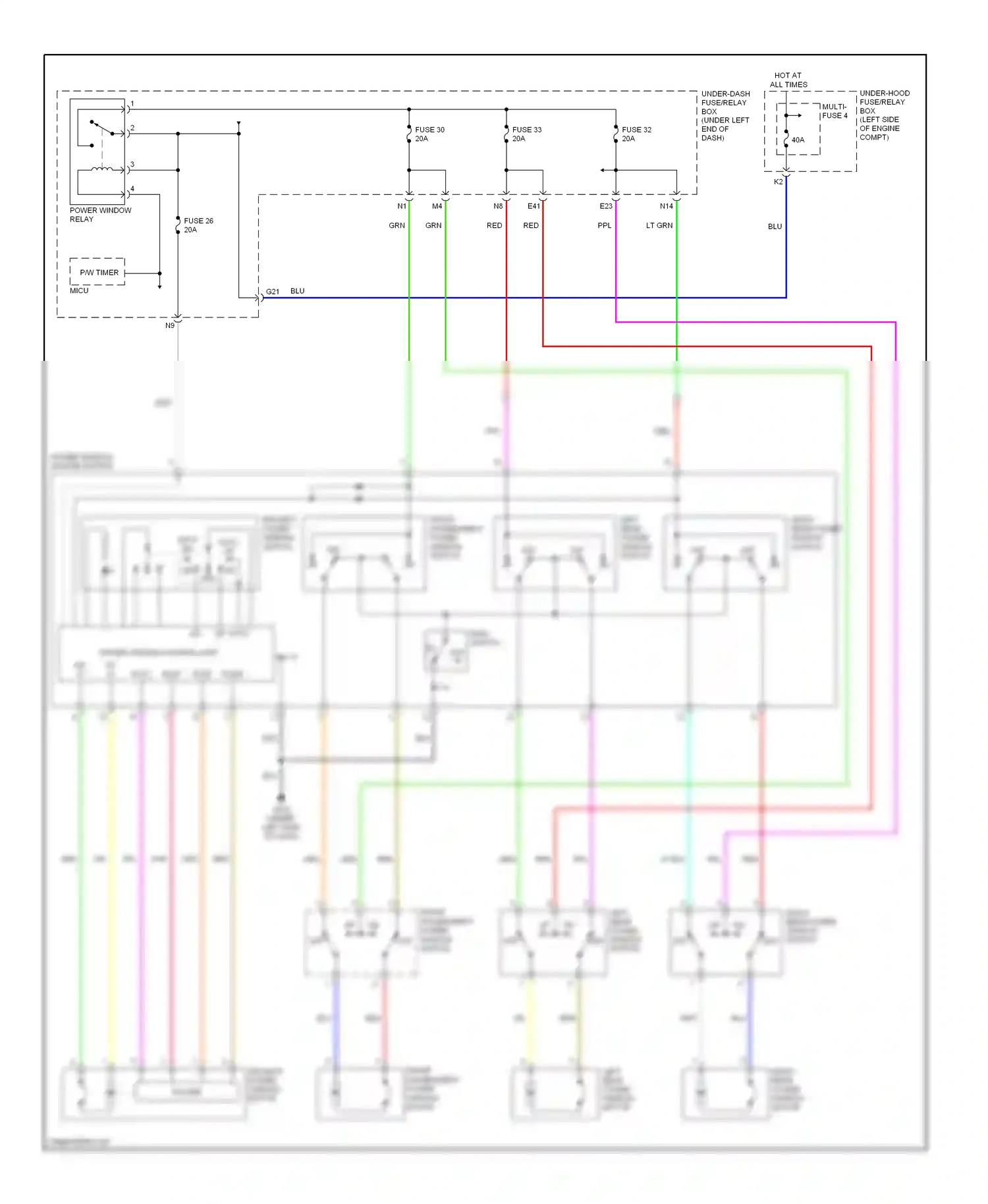 Wiring diagram main switch on off for Honda Civic VIII (2005-2009) (2 of 3)