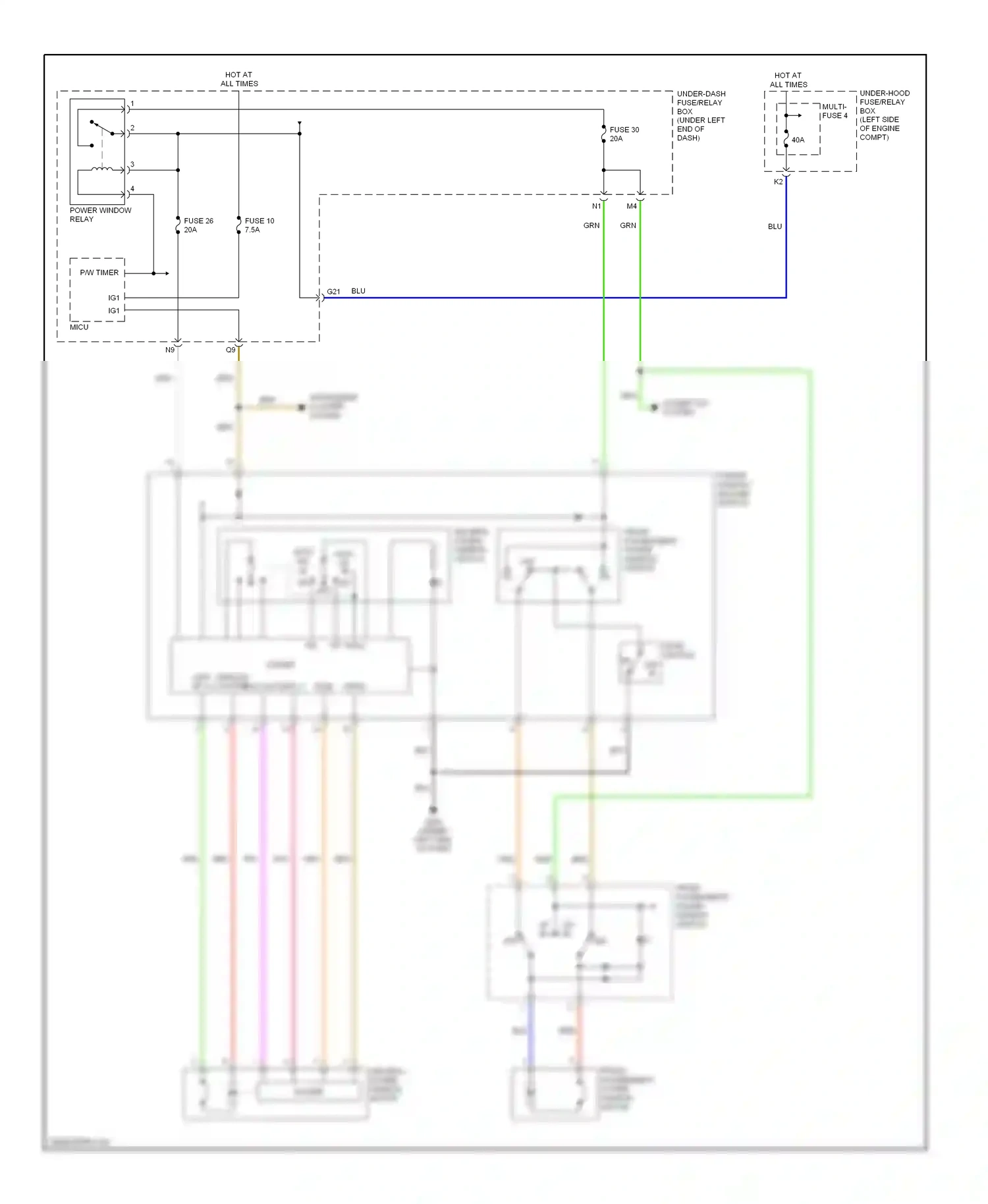 Wiring diagram main switch on off for Honda Civic VIII (2005-2009) (1 of 3)