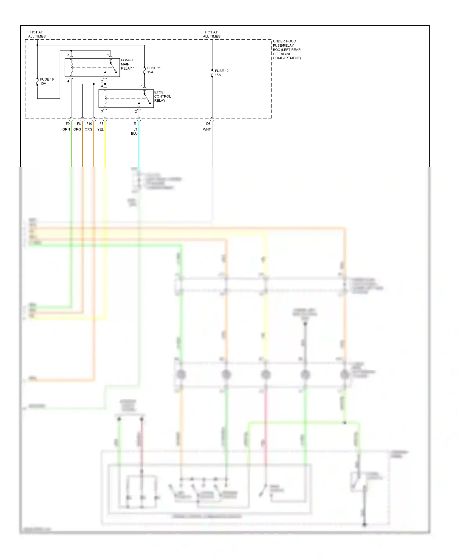 Wiring diagram main switch for Honda Civic VIII (2005-2009) (2 of 3)