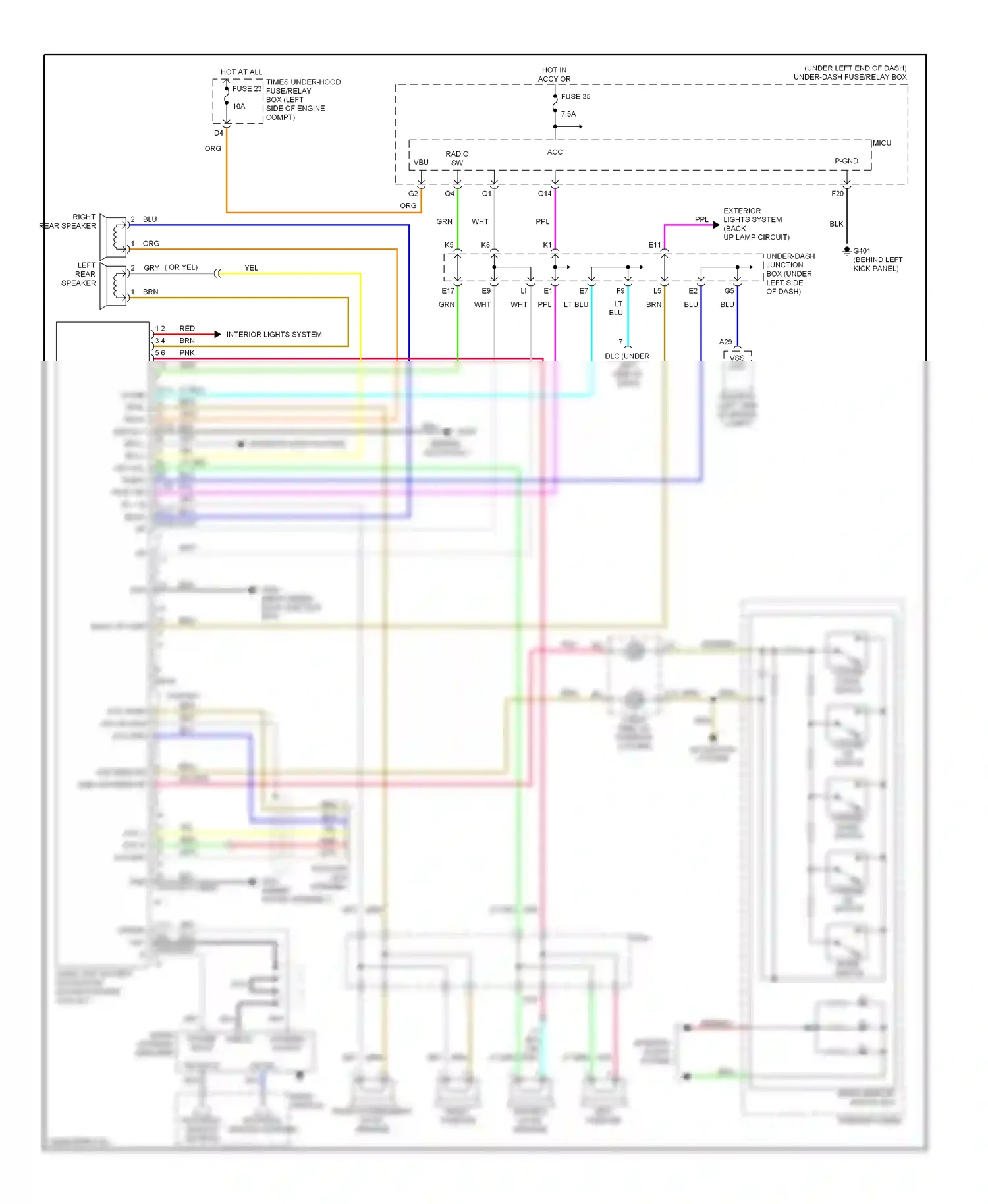 Wiring diagram navigation system for Honda Civic VIII (2005-2009) (2 of 2)
