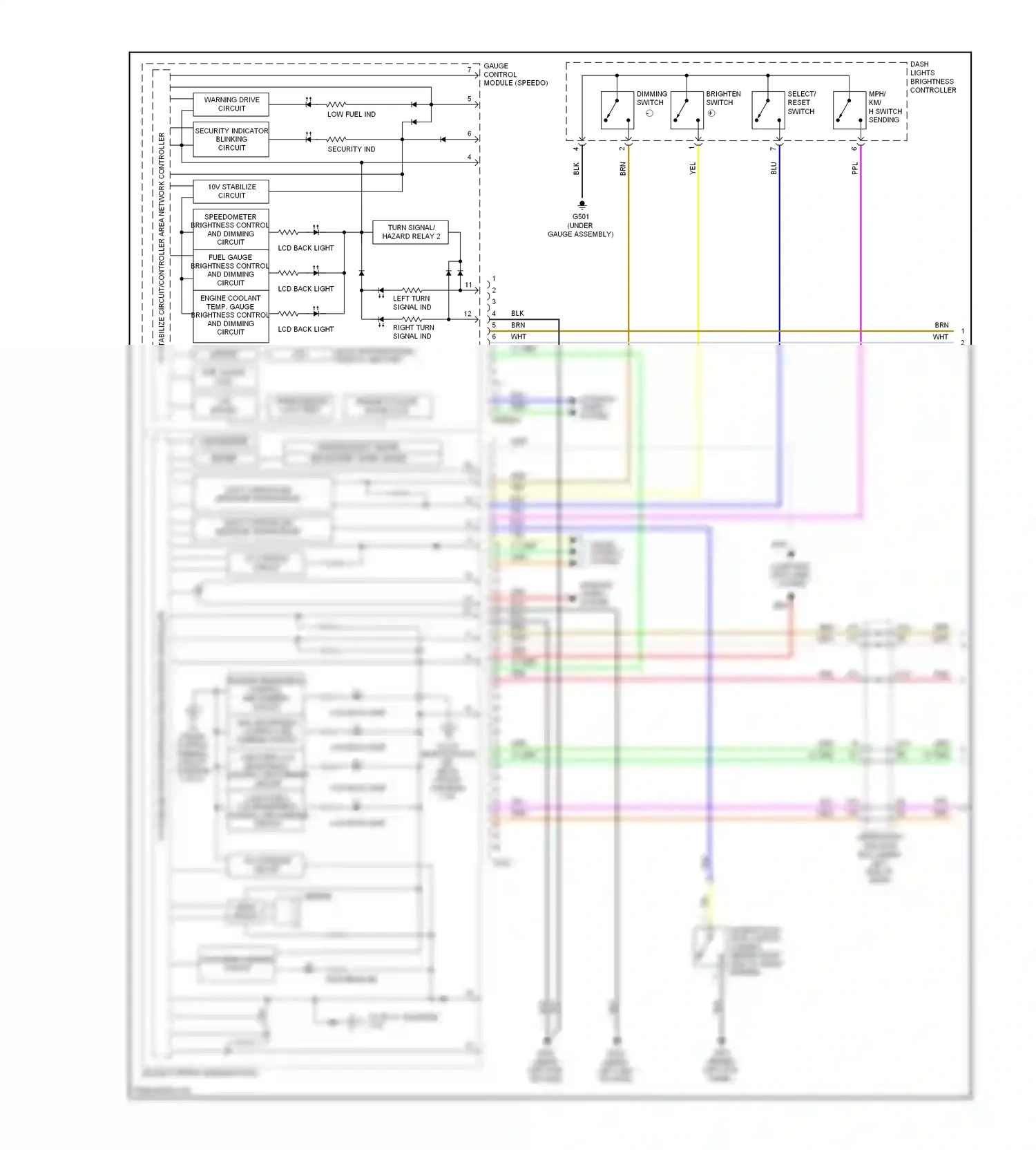 Wiring diagram pointer brightness control and dimming circuit for Honda Civic VIII (2005-2009) (3 of 3)