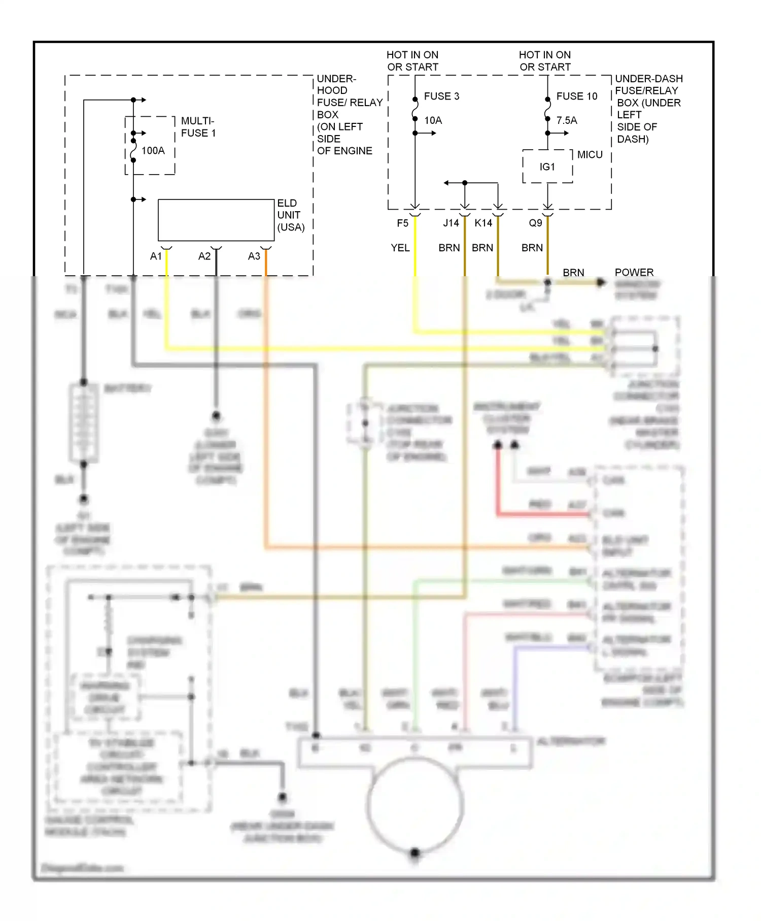 Wiring diagram power window system for Honda Civic VIII (2005-2009) (1 of 5)