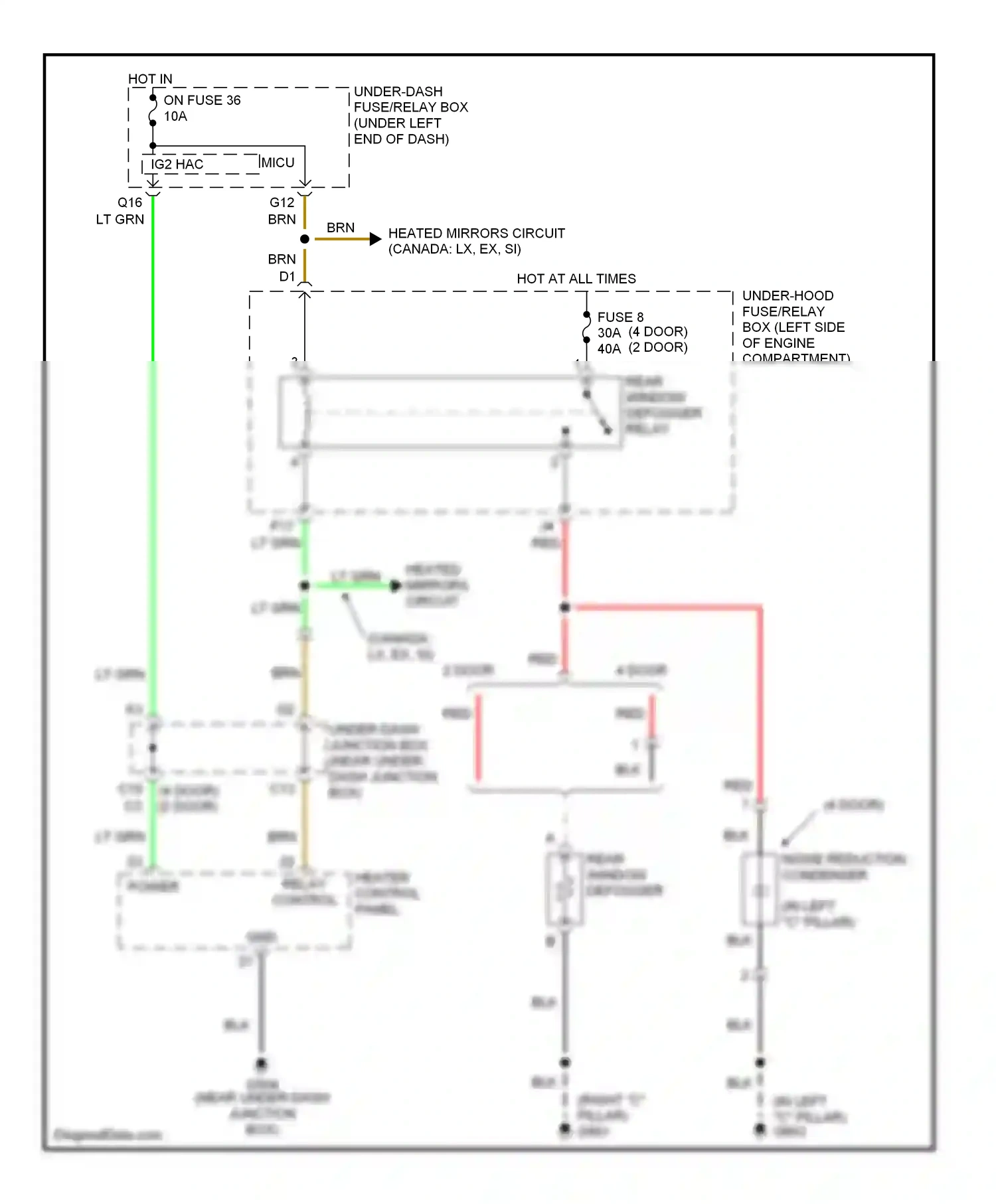 Wiring diagram red for Honda Civic VIII (2005-2009) (25 of 122)