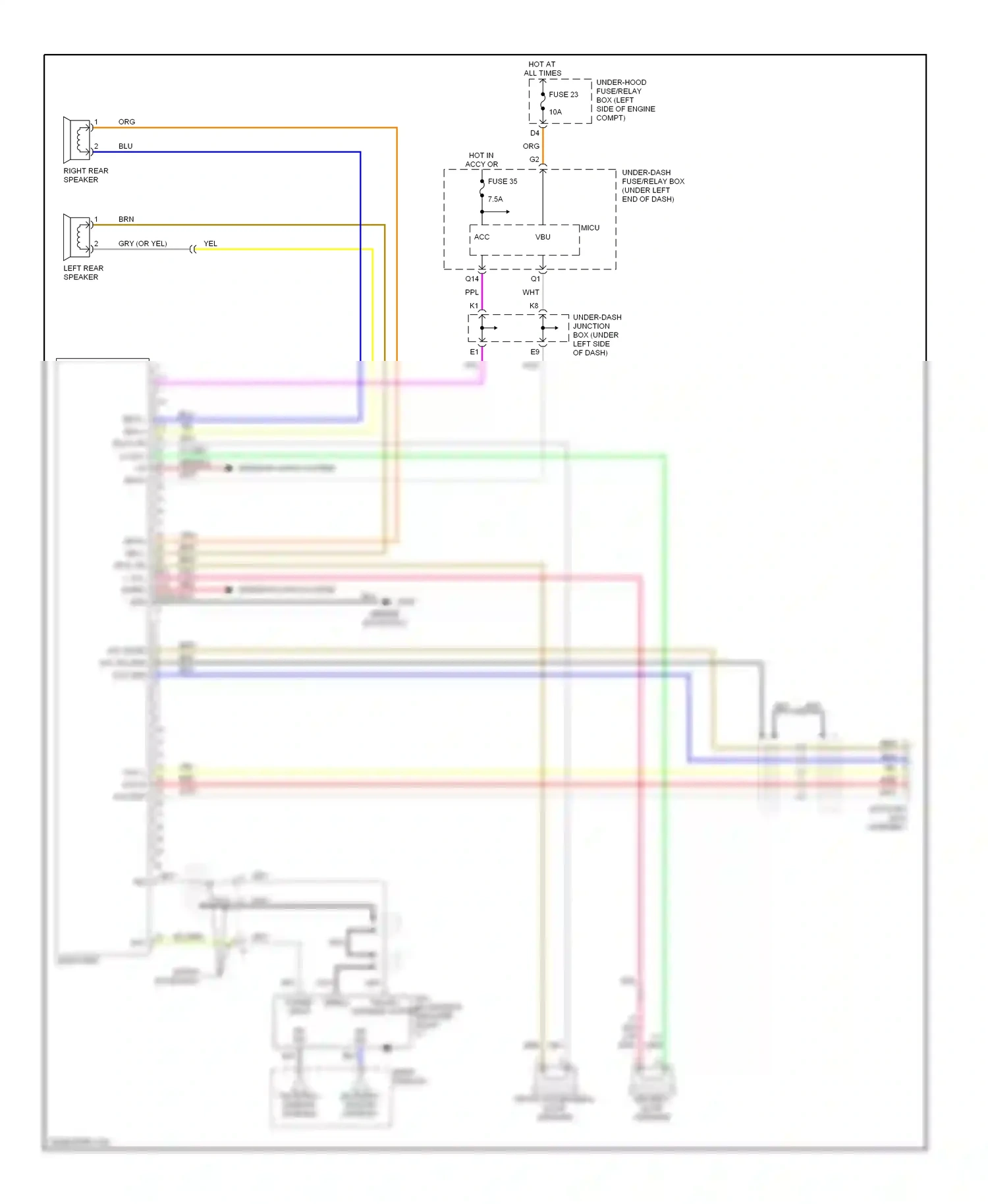 Wiring diagram shield power input for Honda Civic VIII (2005-2009) (3 of 4)