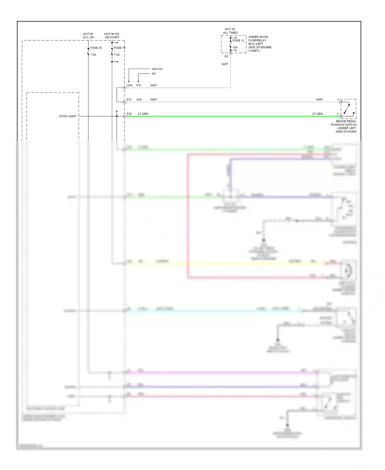 Wiring diagram shift lock solenoid for Honda Civic VIII (2005-2009) (1 of 2)