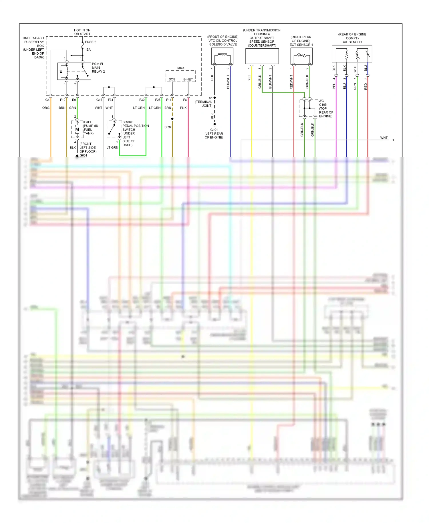 Wiring diagram starting/ charging system for Honda Civic VIII (2005-2009) (3 of 3)