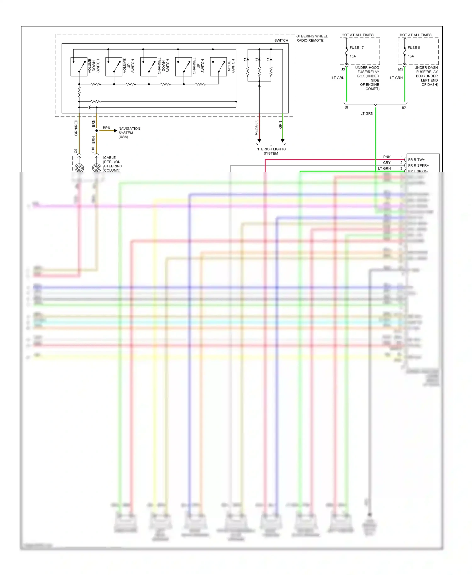 Wiring diagram switch up for Honda Civic VIII (2005-2009) (1 of 1)