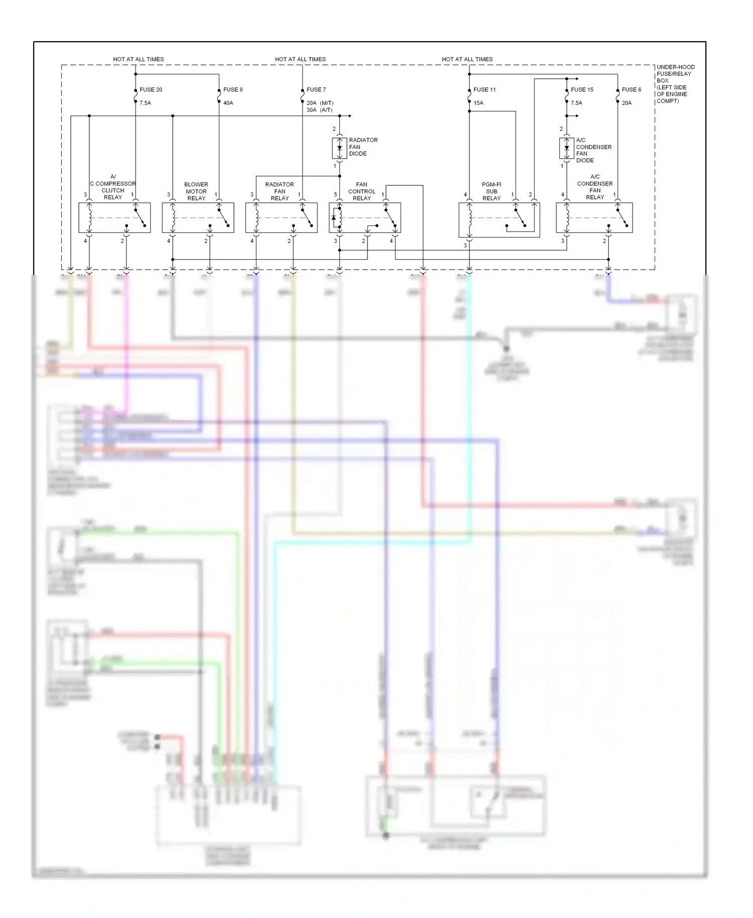 Wiring diagram thermal protector for Honda Civic VIII (2005-2009) (2 of 2)