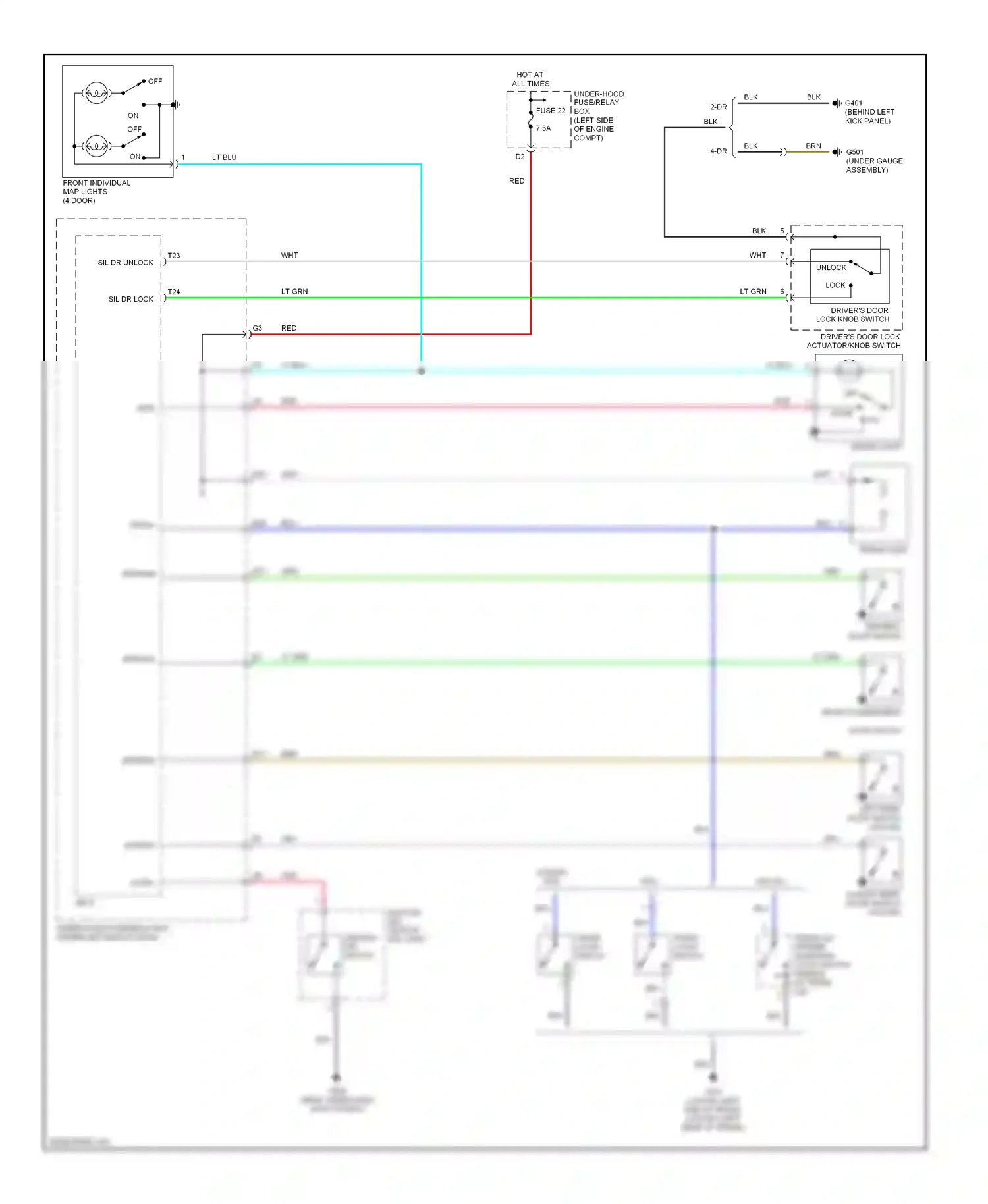 Wiring diagram trunk latch switch for Honda Civic VIII (2005-2009) (1 of 7)
