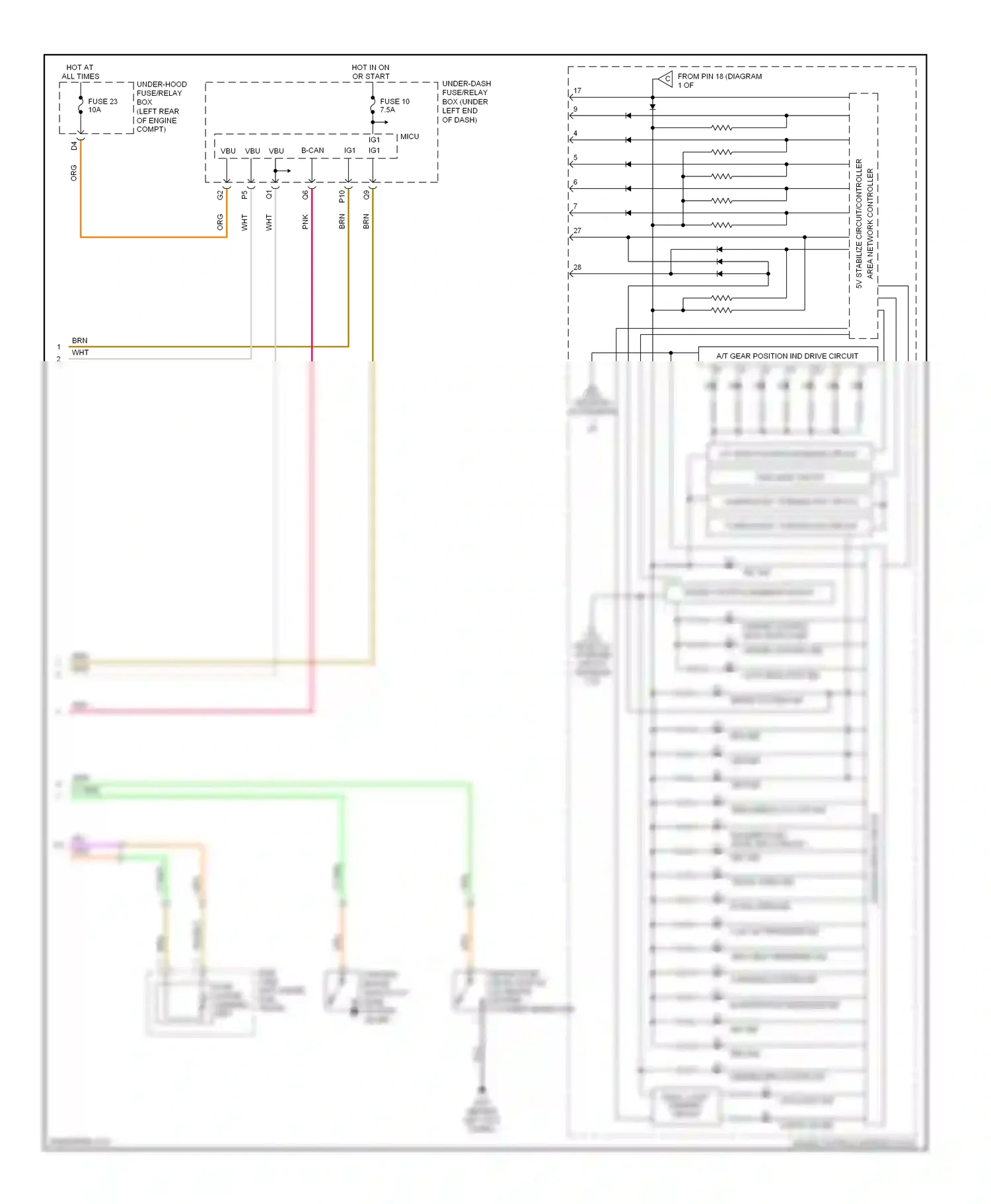 Wiring diagram trunk open ind for Honda Civic VIII (2005-2009) (3 of 3)