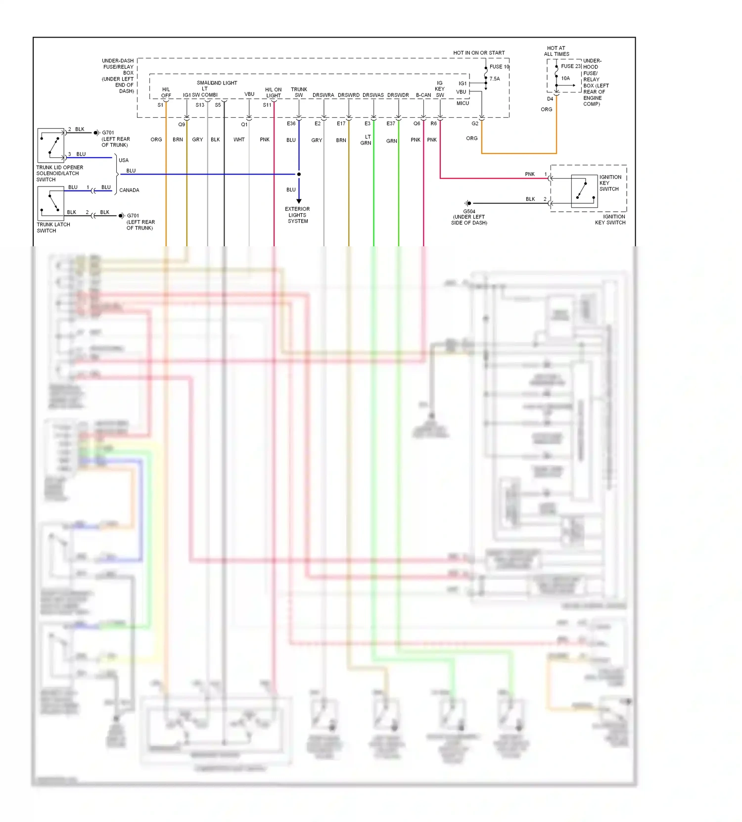 Wiring diagram under-dash junction box for Honda Civic VIII (2005-2009) (2 of 2)