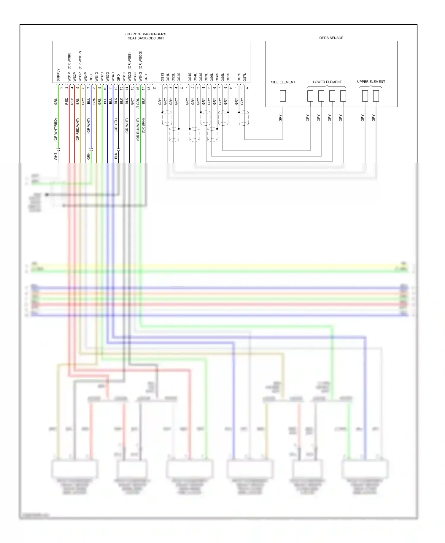 Wiring diagram upper element for Honda Civic VIII (2005-2009) (1 of 2)