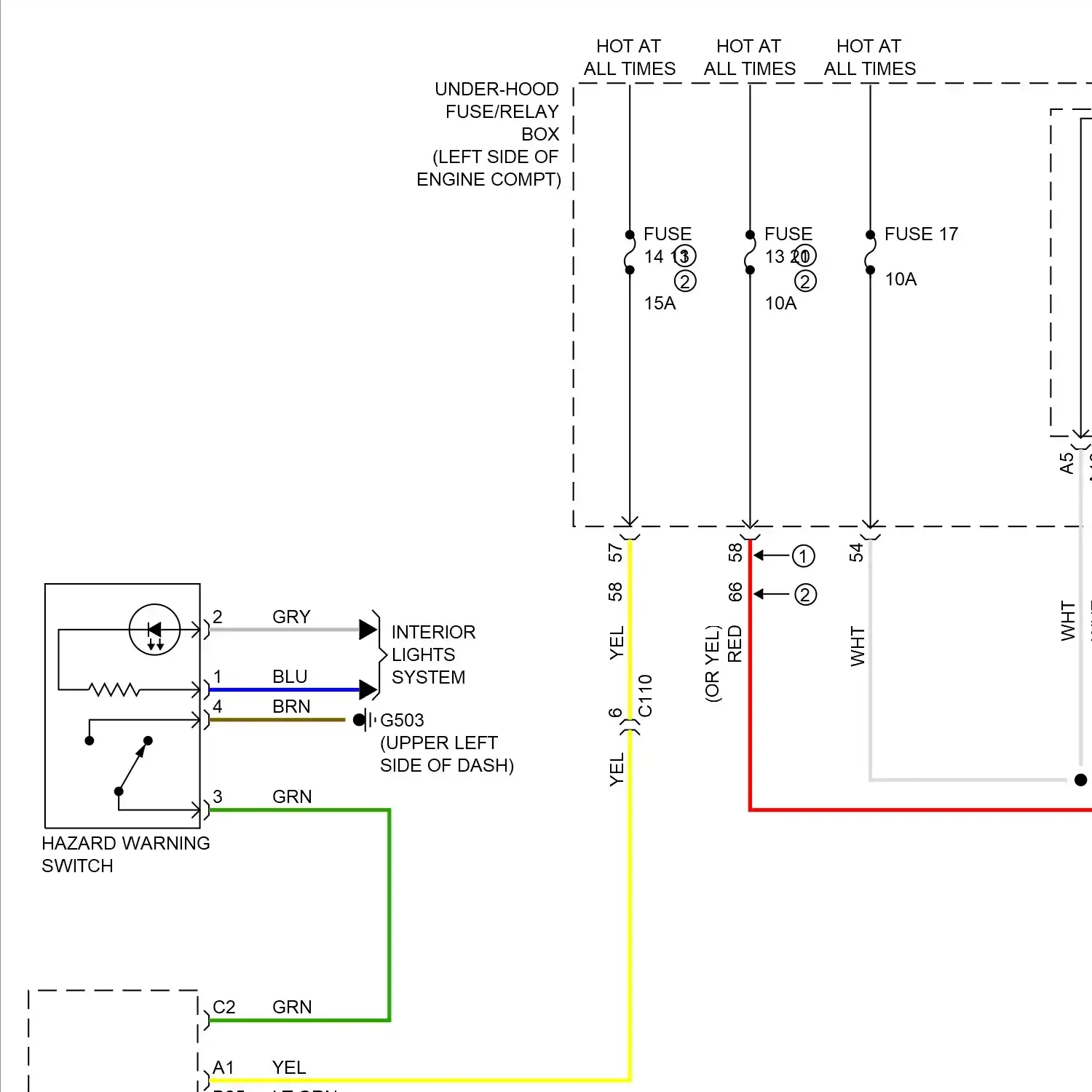 demo - Exterior lamps circuit, hatchback (1 of 4) Exterior lamps circuit, hatchback (1 of 4)