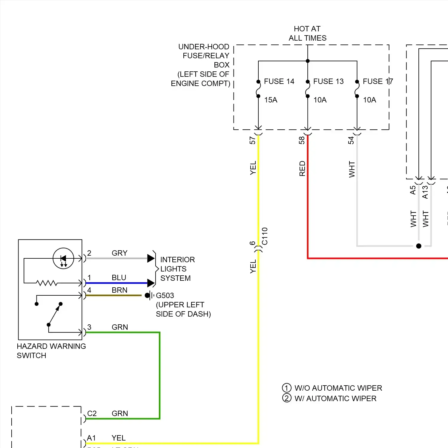 demo - Exterior lamps circuit, sedan (1 of 3) Exterior lamps circuit, sedan (1 of 3)