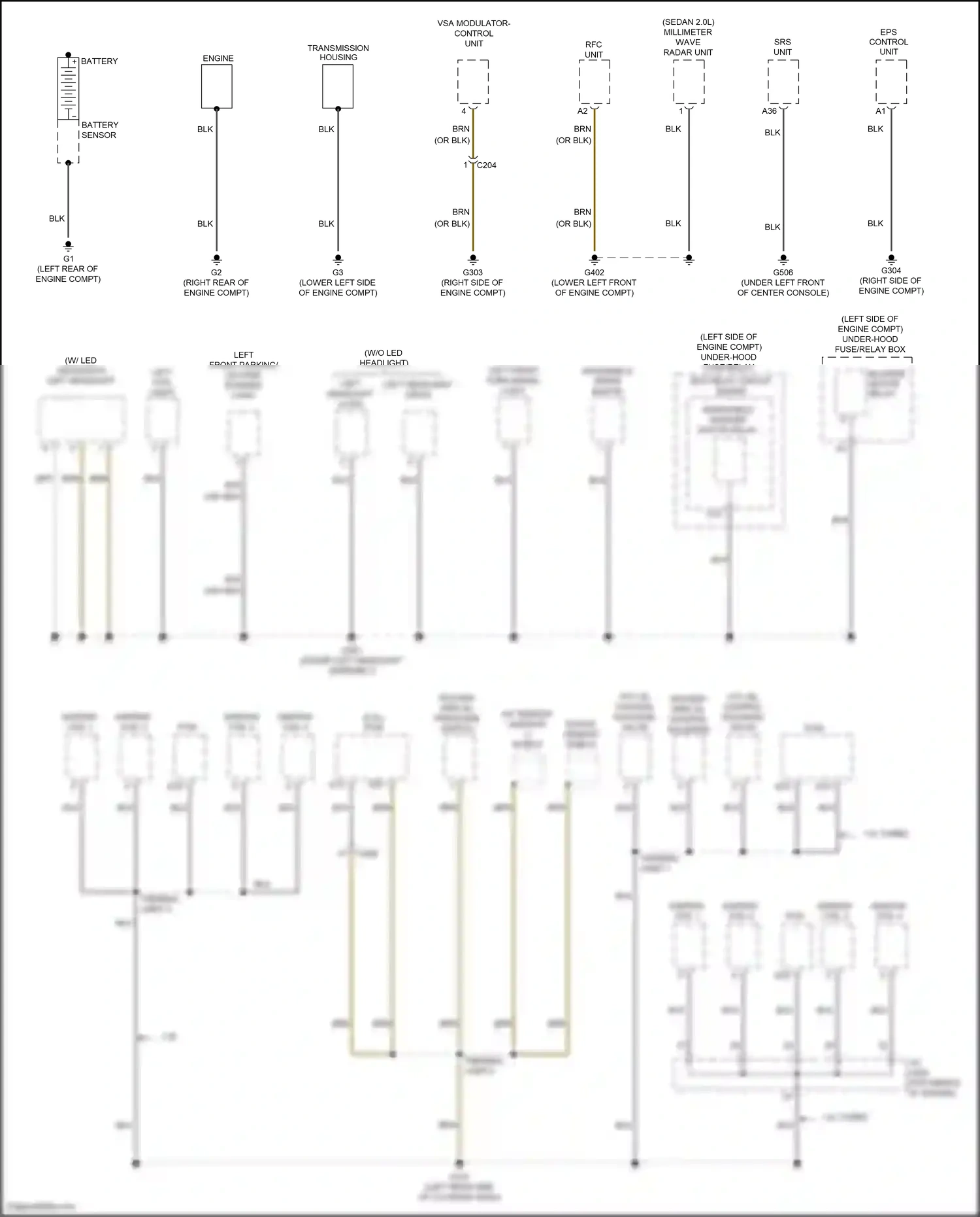 Wiring diagram 2.0l for Honda Civic X (2015-2021) (2 of 16)