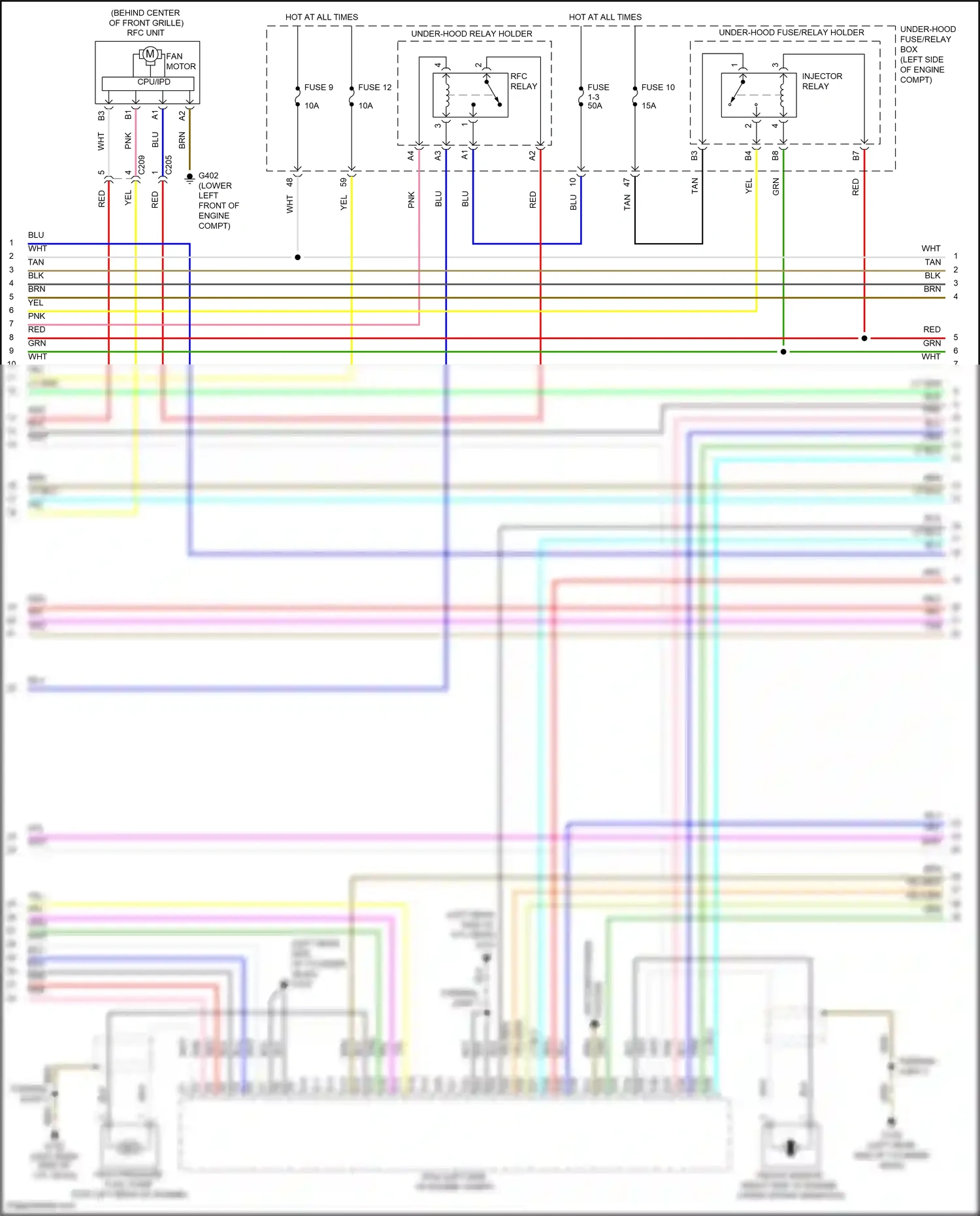 Wiring diagram air conditioning for Honda Civic X (2015-2021) (1 of 3)