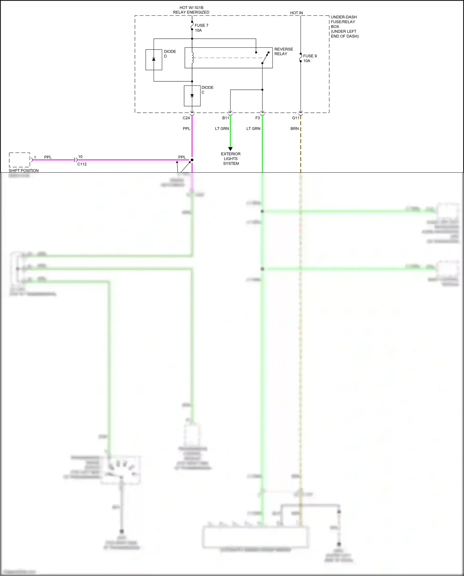 Honda Civic X (2015-2021) automatic dimming inside mirror wiring diagram  (1 of 9)