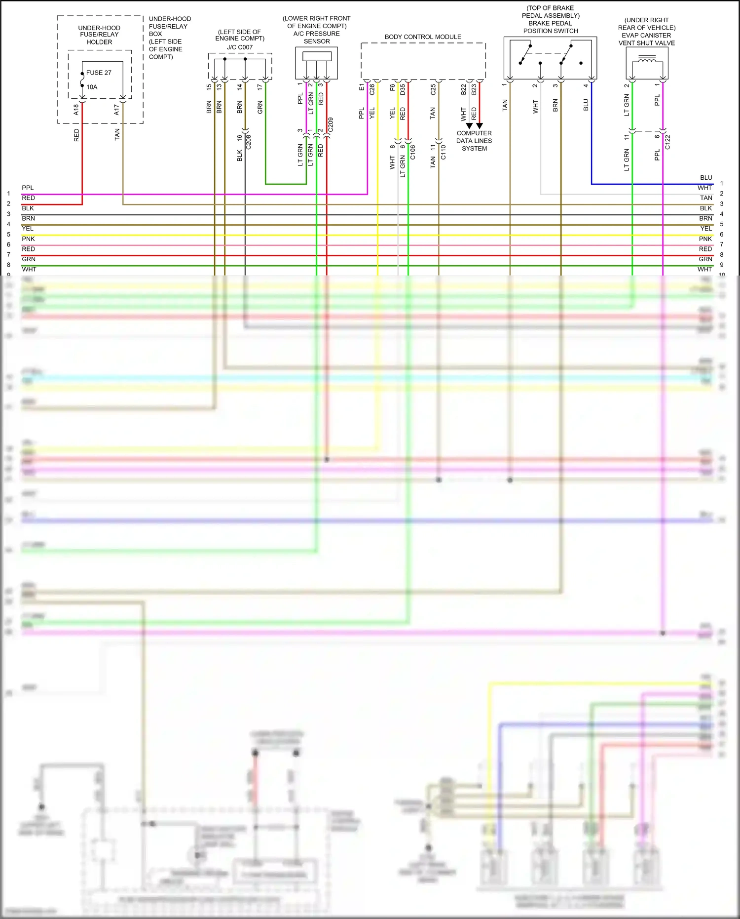 Honda Civic X (2015-2021) brn wiring diagram  (228 of 243)