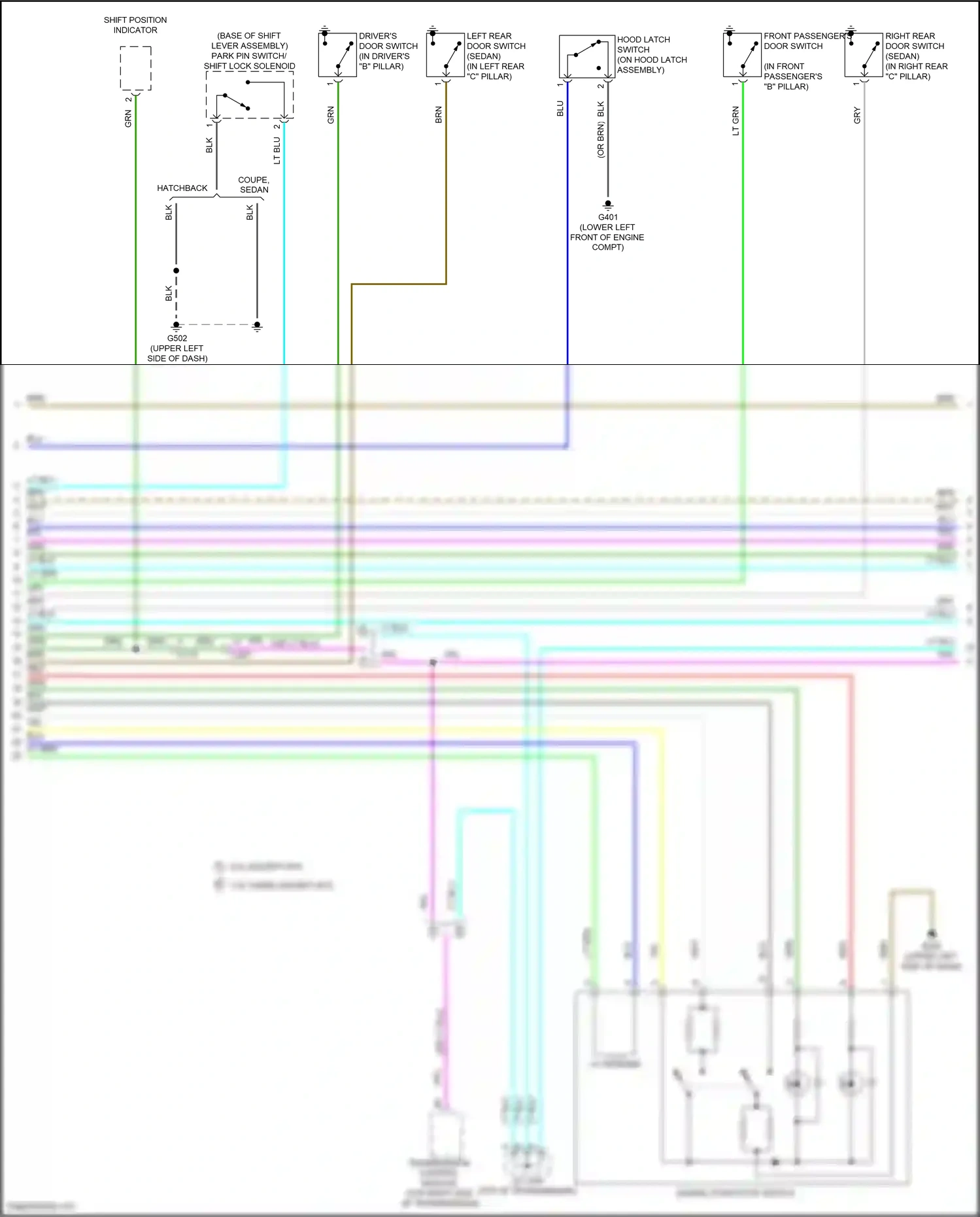 Wiring diagram driver's door switch for Honda Civic X (2015-2021) (6 of 10)
