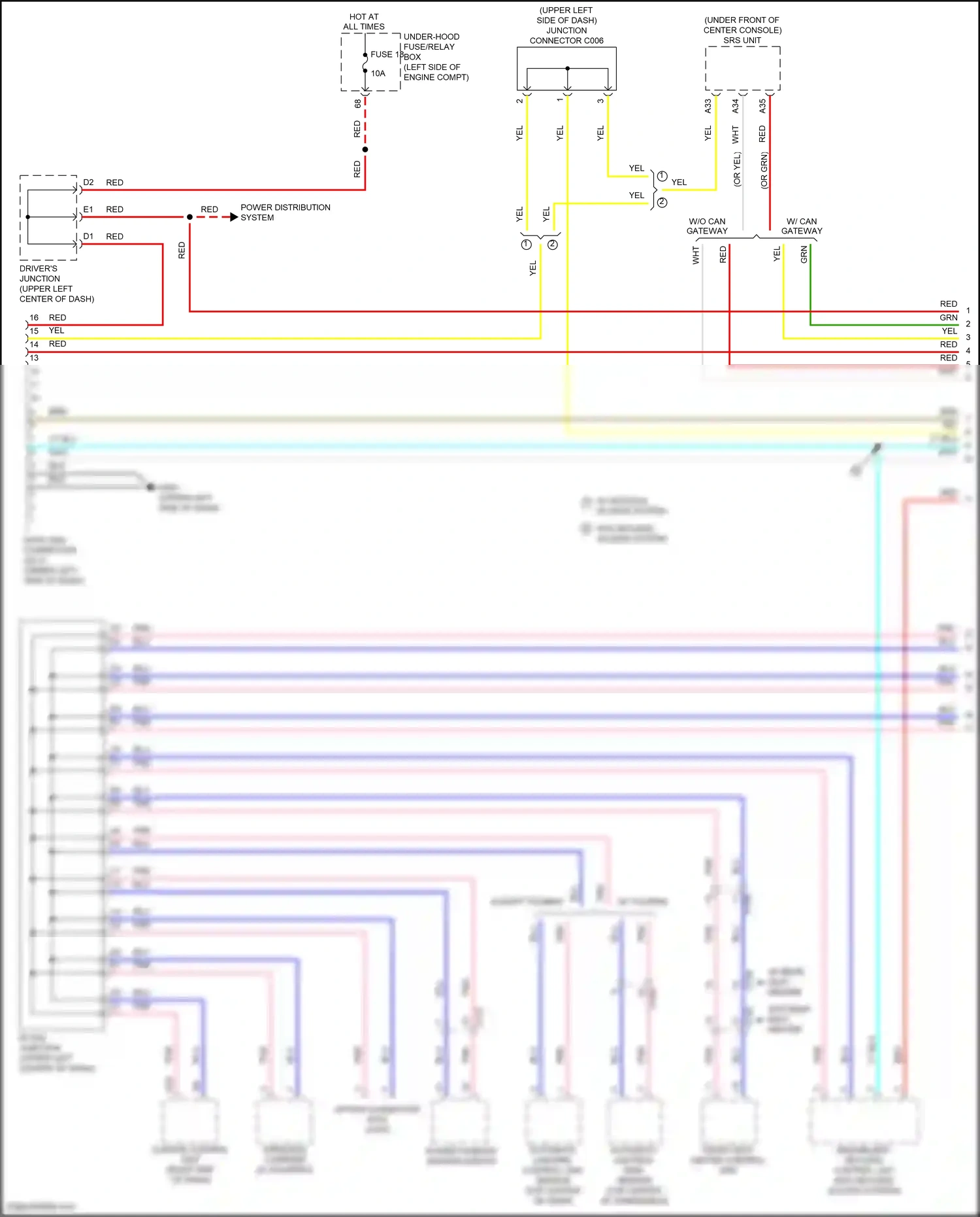Wiring diagram driver's junction for Honda Civic X (2015-2021) (15 of 17)