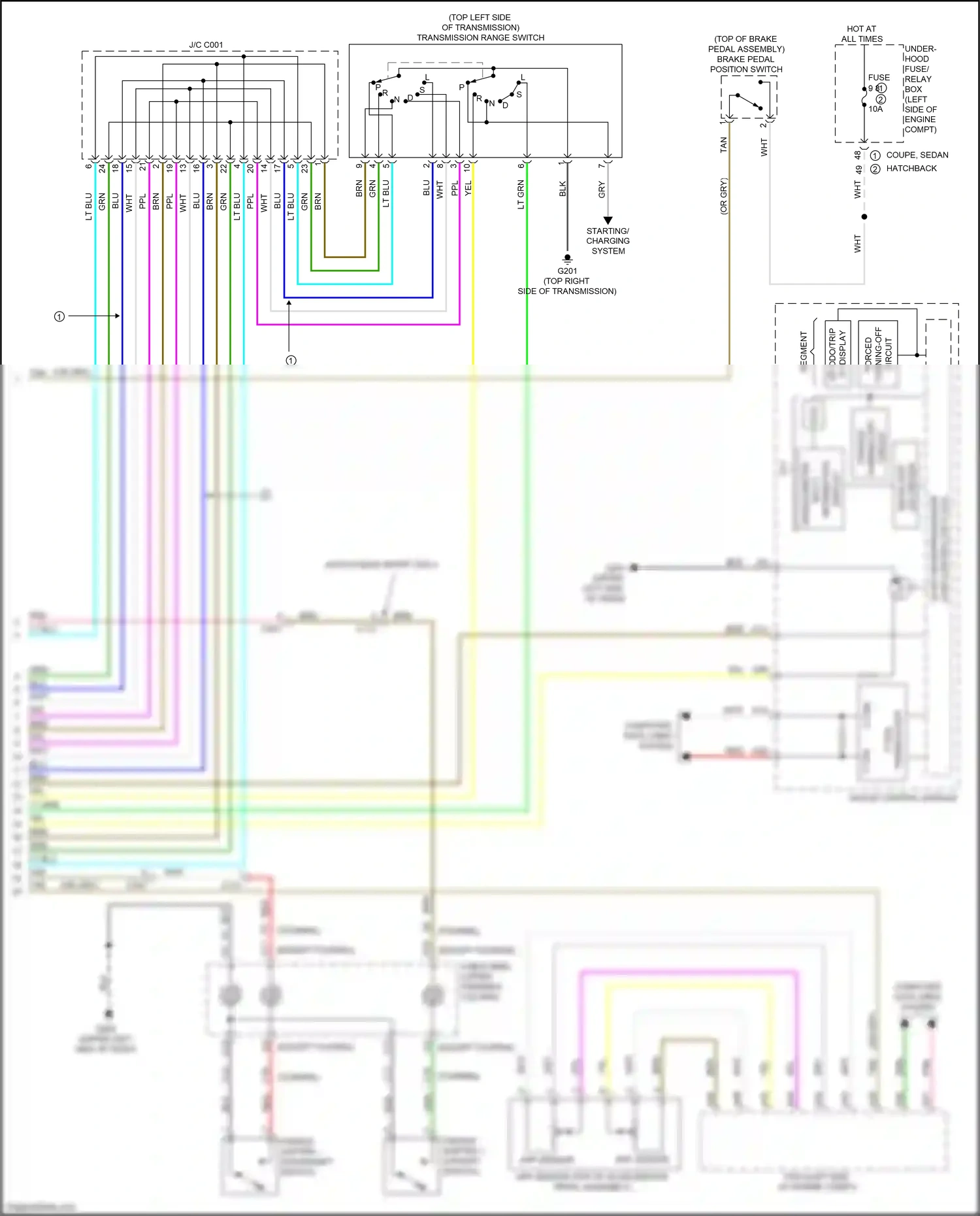 Wiring diagram except touring for Honda Civic X (2015-2021) (1 of 3)