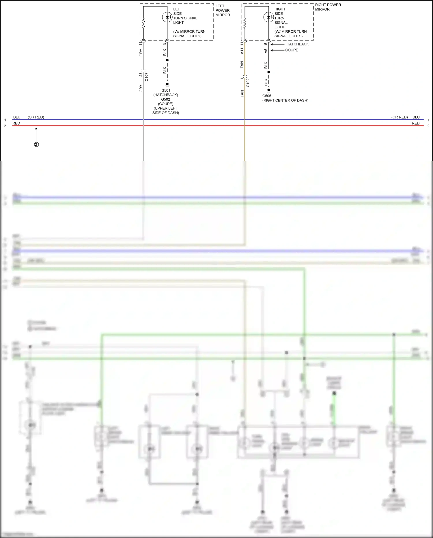 Honda Civic X (2015-2021) hatchback coupe wiring diagram  (1 of 2)