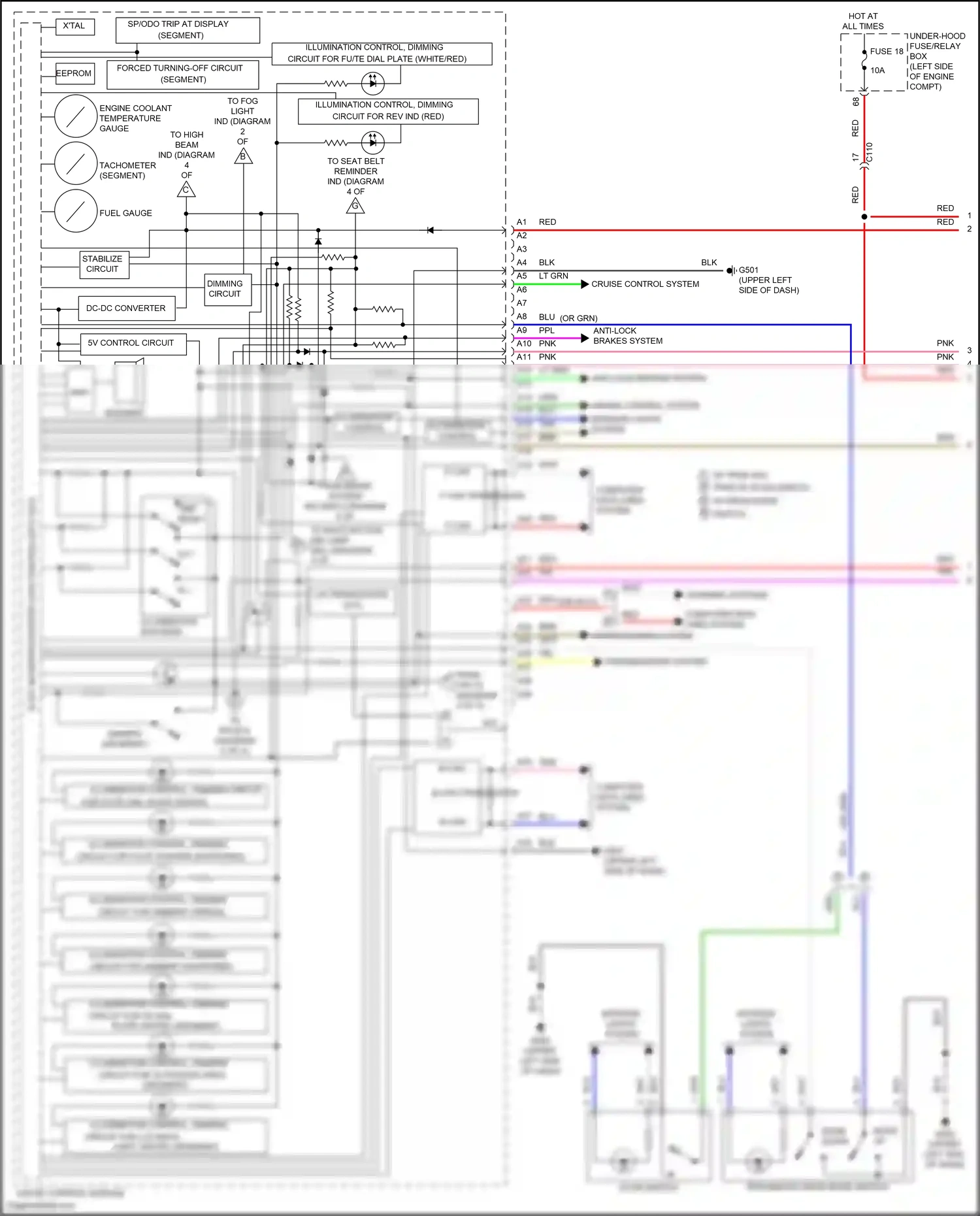 Wiring diagram mode down for Honda Civic X (2015-2021) (1 of 1)