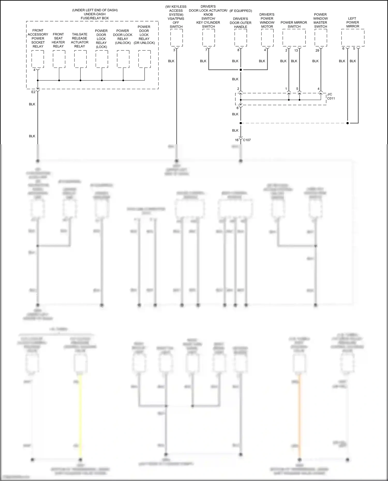 Honda Civic X (2015-2021) power window master switch wiring diagram  (26 of 34)