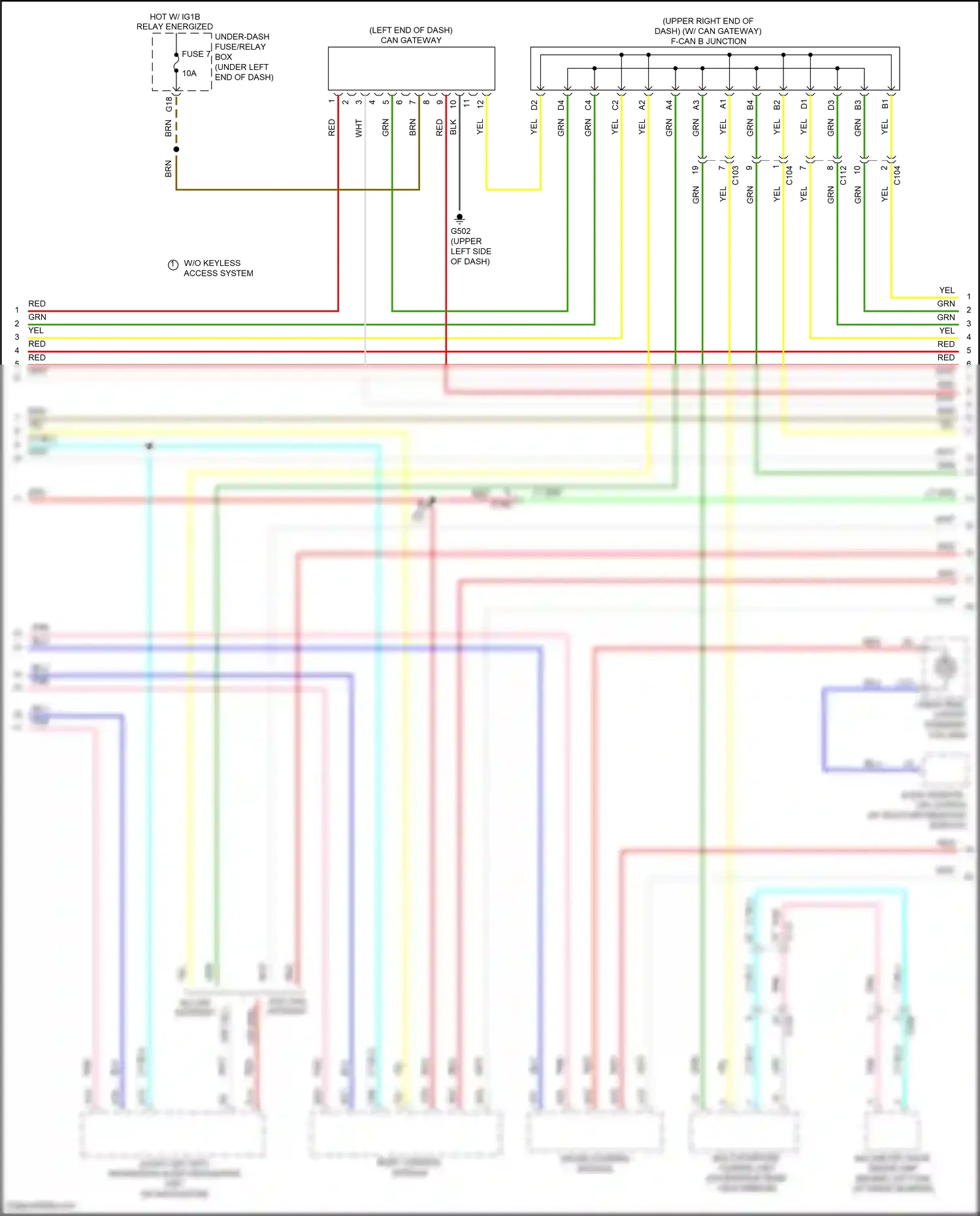 Honda Civic X (2015-2021) relay energized wiring diagram  (13 of 31)