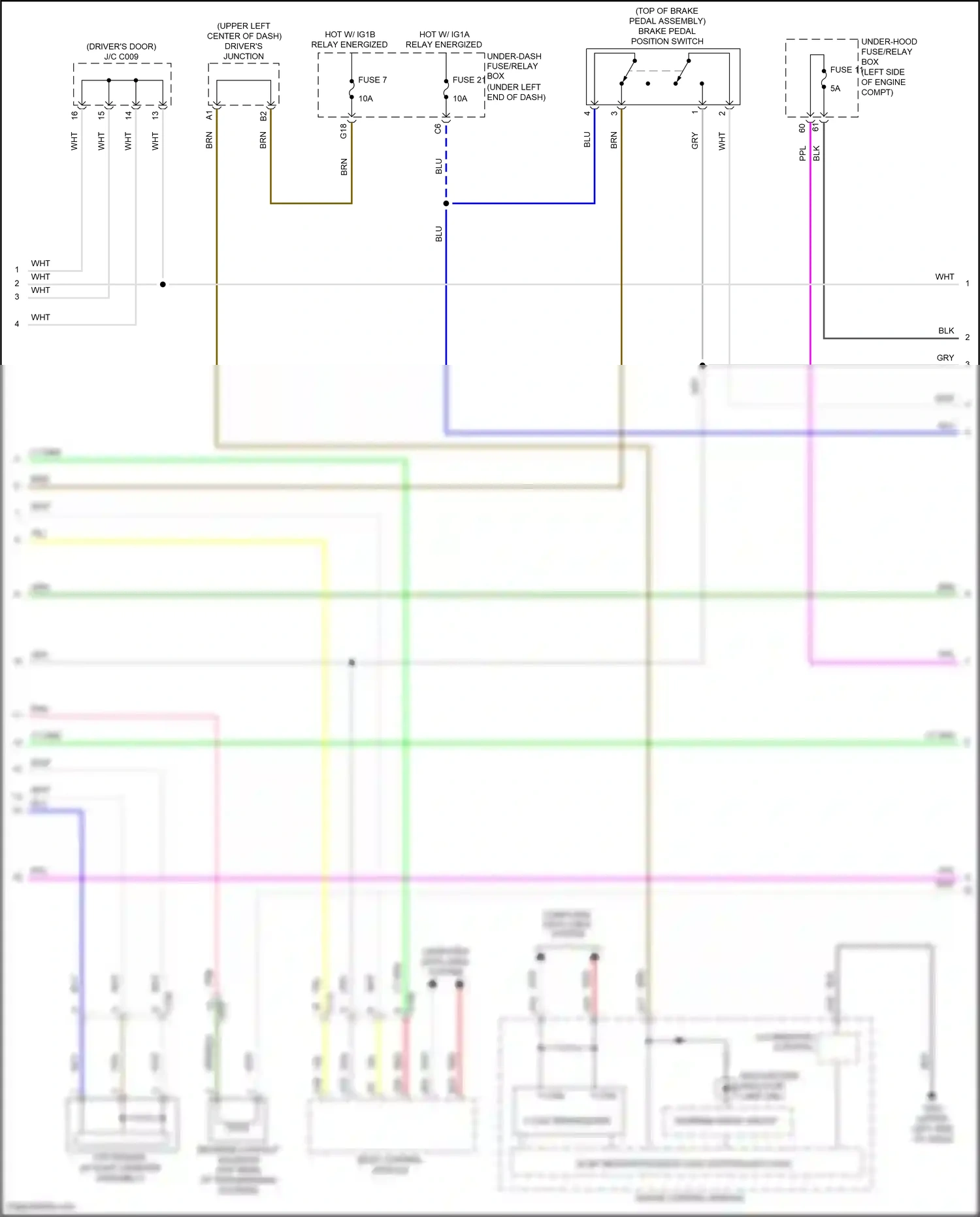 Honda Civic X (2015-2021) relay energized wiring diagram  (30 of 31)