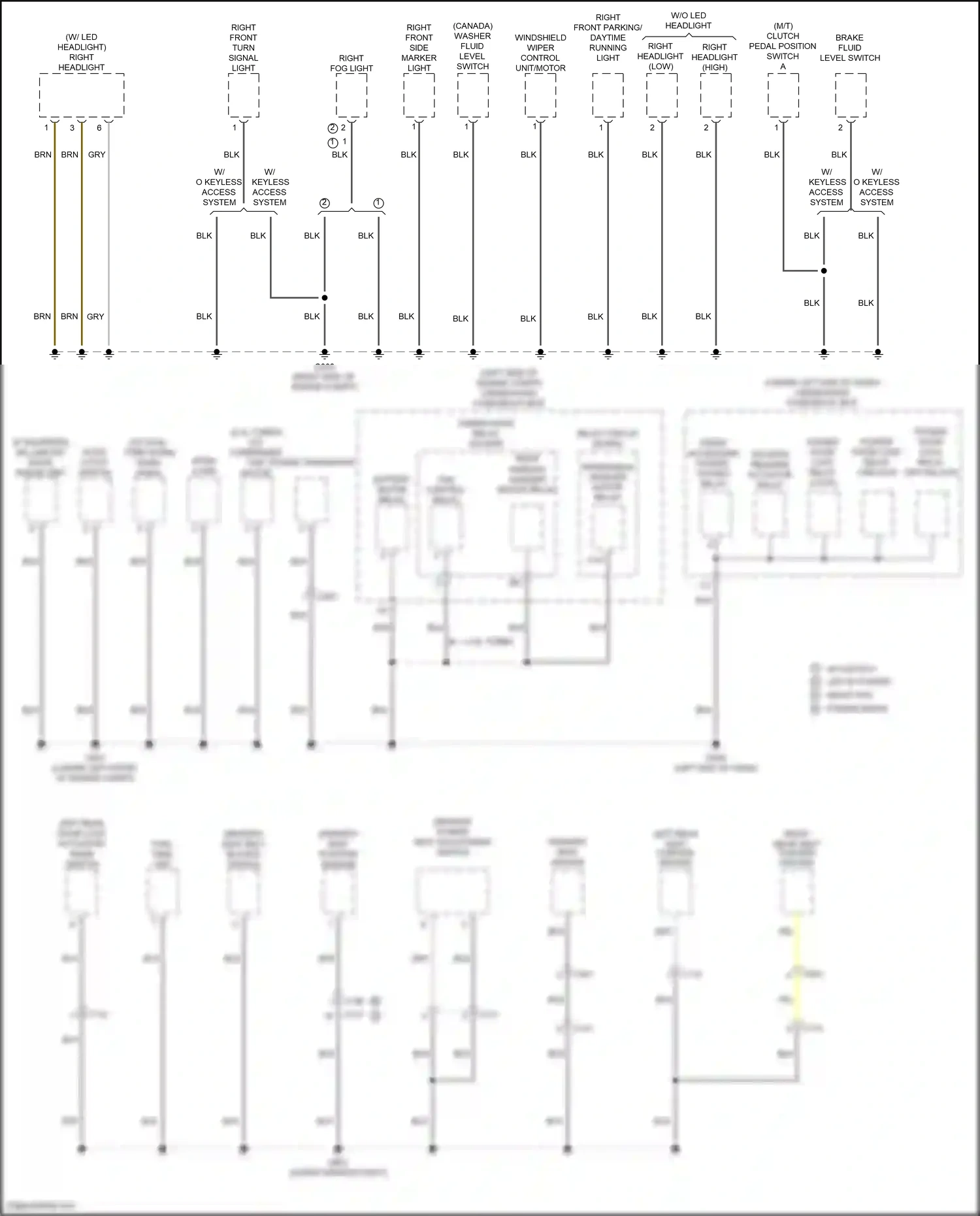 Honda Civic X (2015-2021) right headlight wiring diagram  (5 of 7)