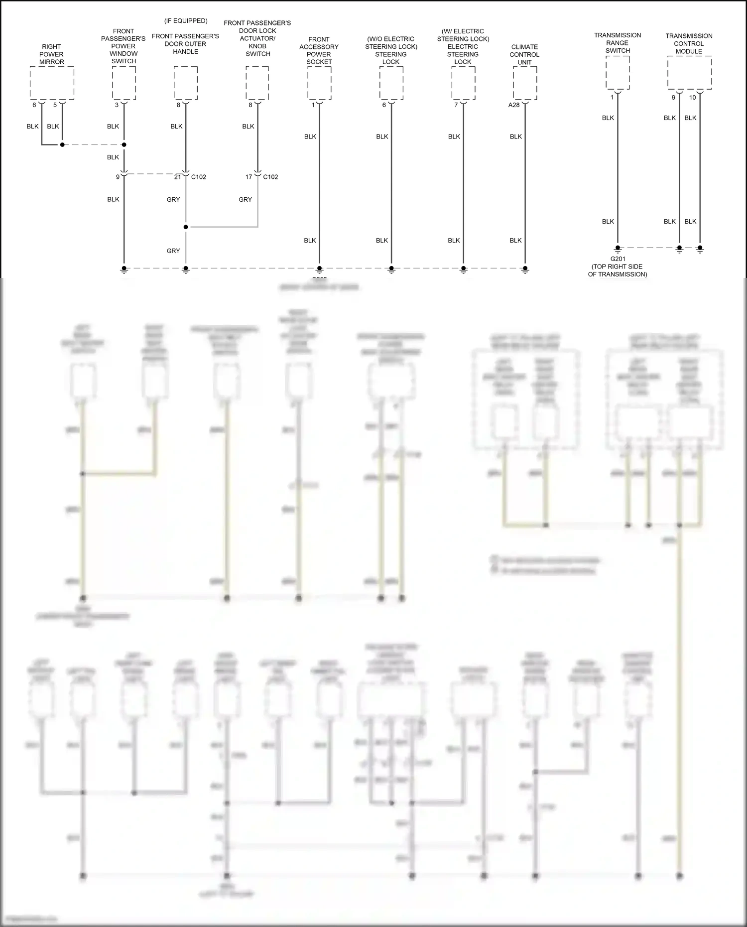 Wiring diagram right inner tail light for Honda Civic X (2015-2021) (1 of 1)