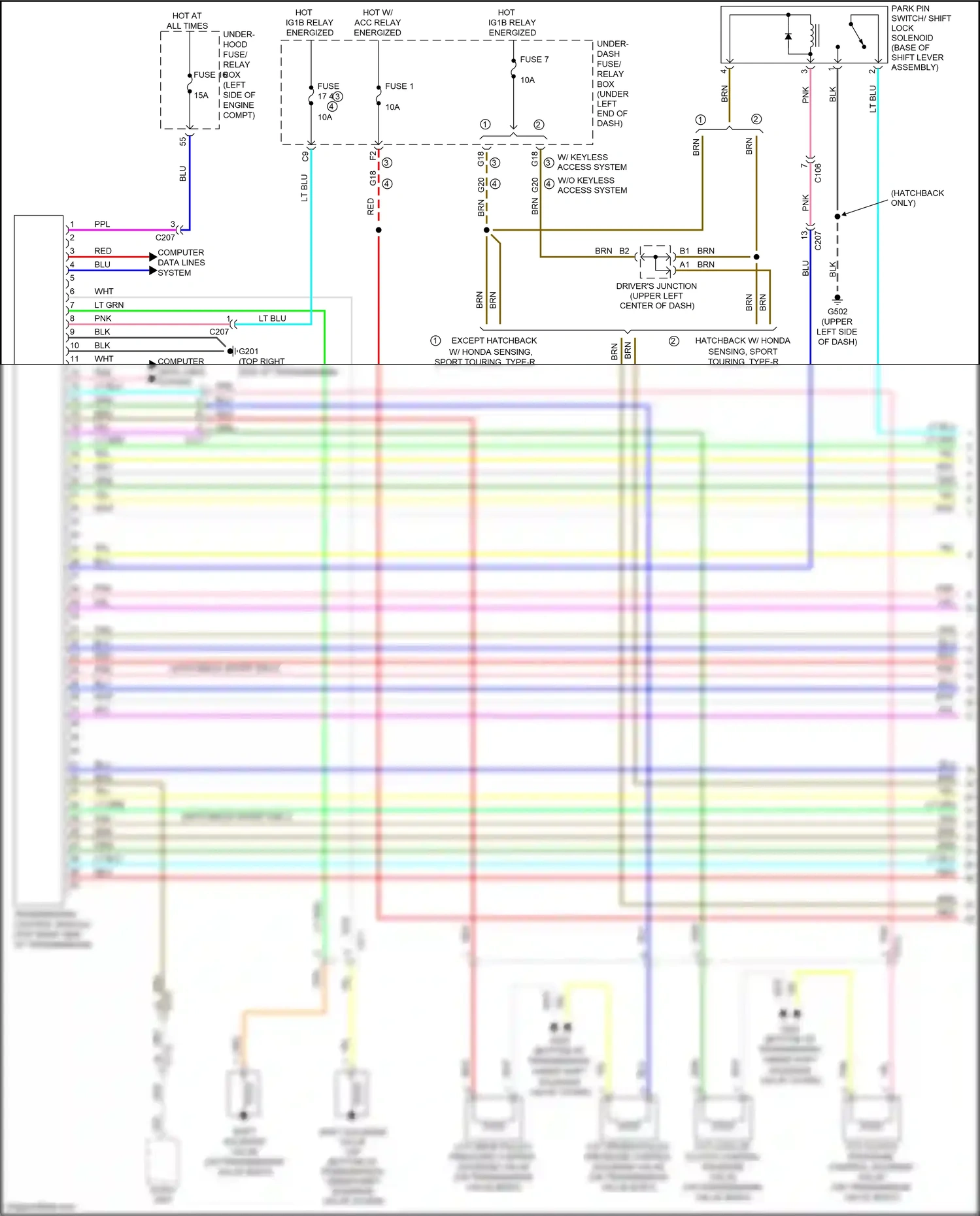Honda Civic X (2015-2021) transmission control module wiring diagram  (32 of 35)