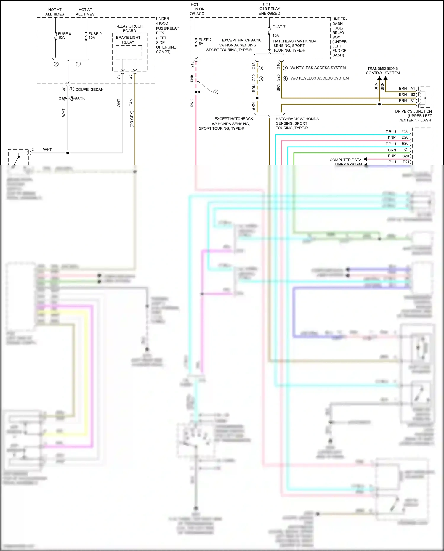 Honda Civic X (2015-2021) transmission control module wiring diagram  (30 of 35)