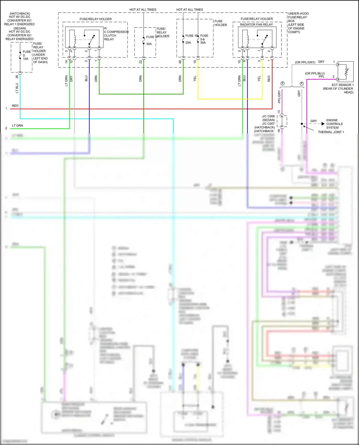 Wiring diagram ect sensor 1 for Honda Civic XI (2021-2024) (1 of 4)