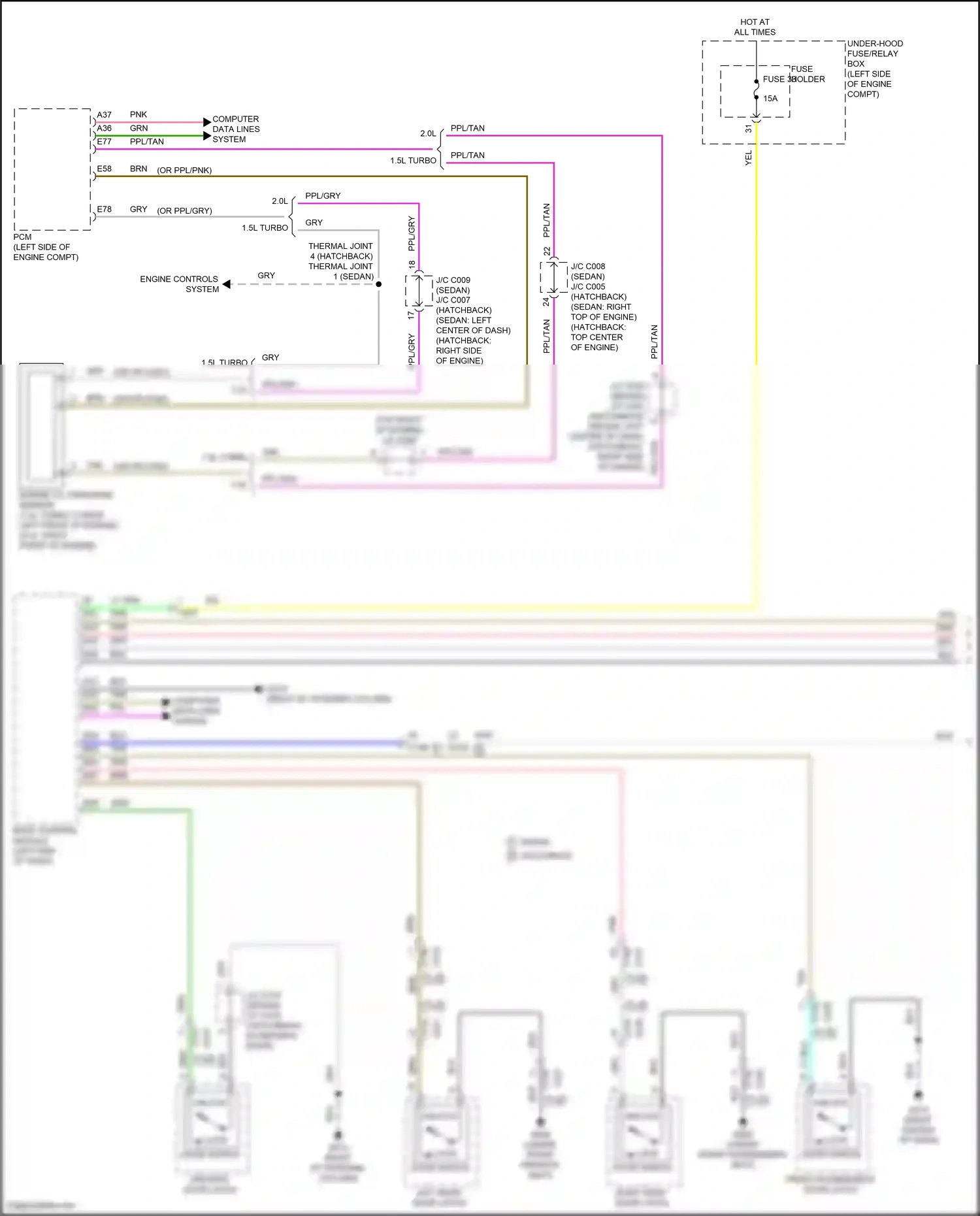 Wiring diagram engine controls system for Honda Civic XI (2021-2024) (7 of 7)