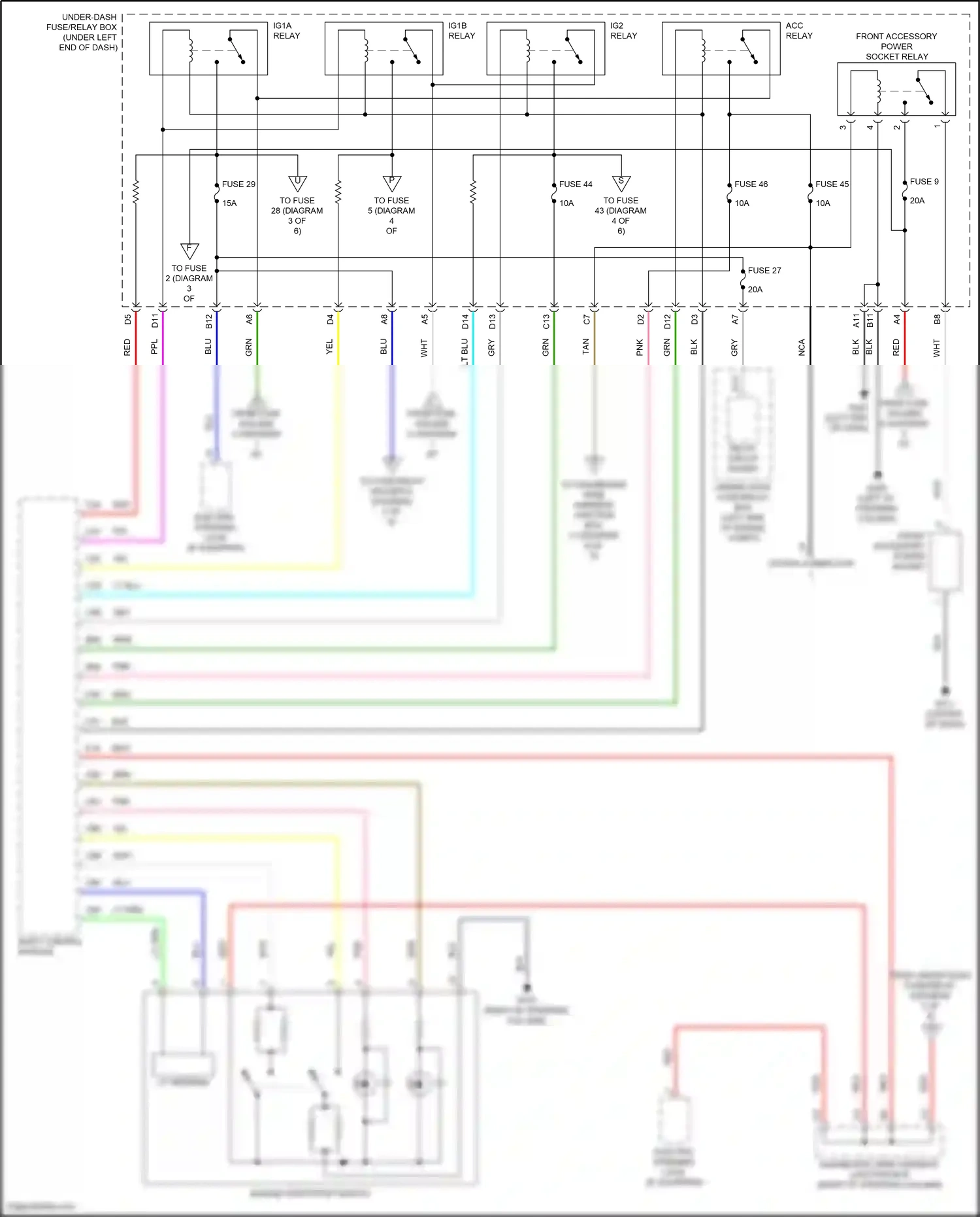 Wiring diagram front accessory power socket relay for Honda Civic XI (2021-2024) (4 of 5)
