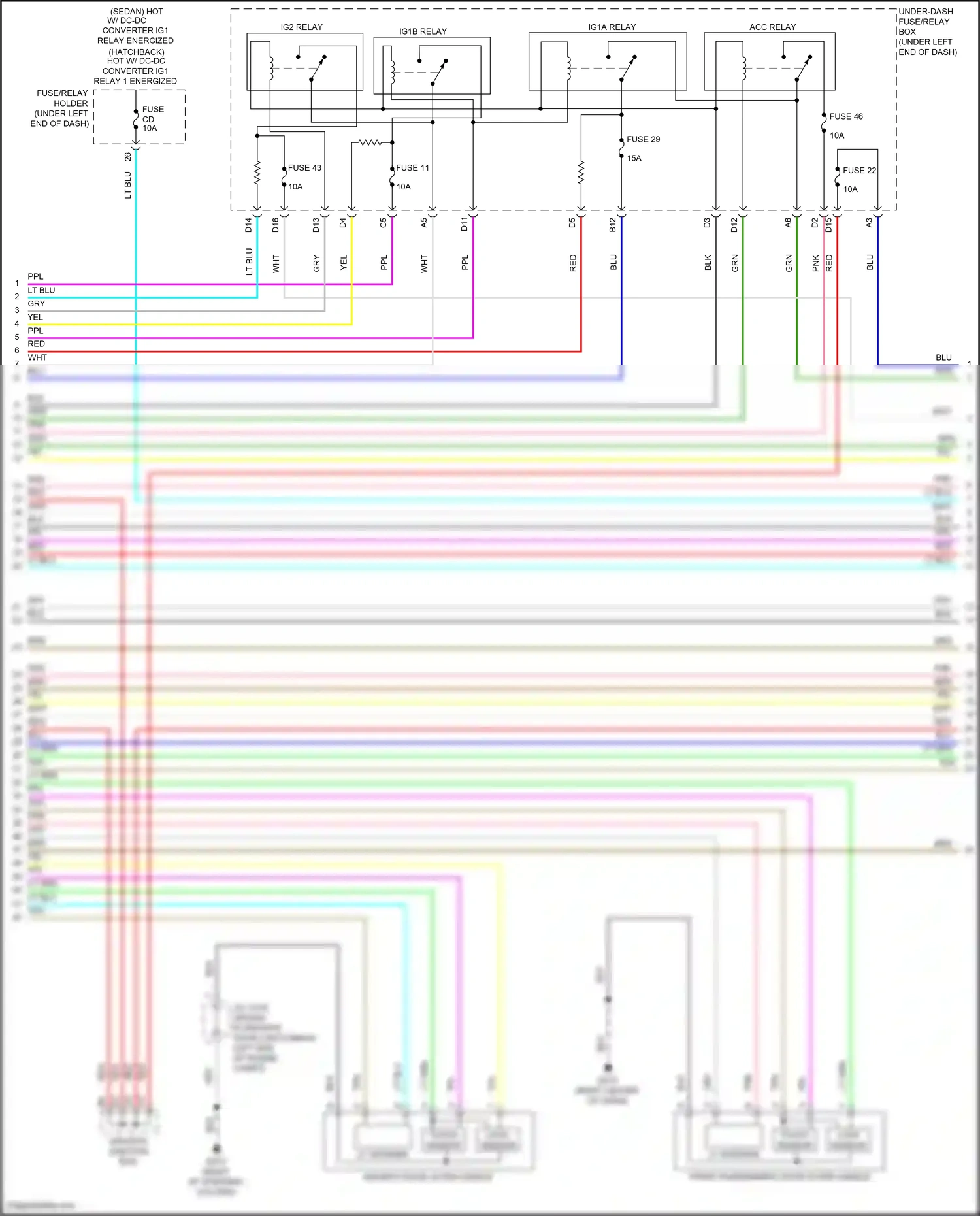 Wiring diagram front passenger's door outer handle for Honda Civic XI (2021-2024) (1 of 4)