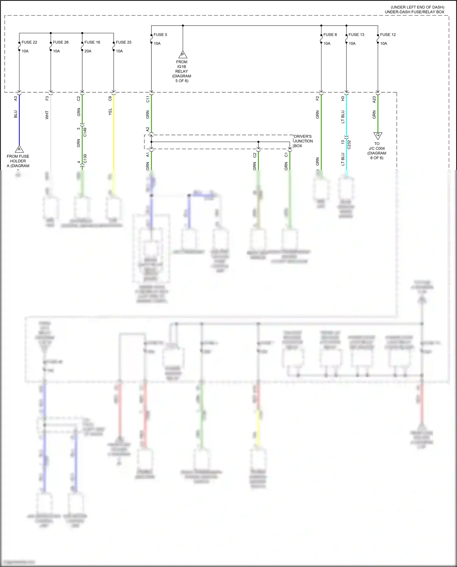 Wiring diagram front passenger's power window switch for Honda Civic XI (2021-2024) (7 of 10)