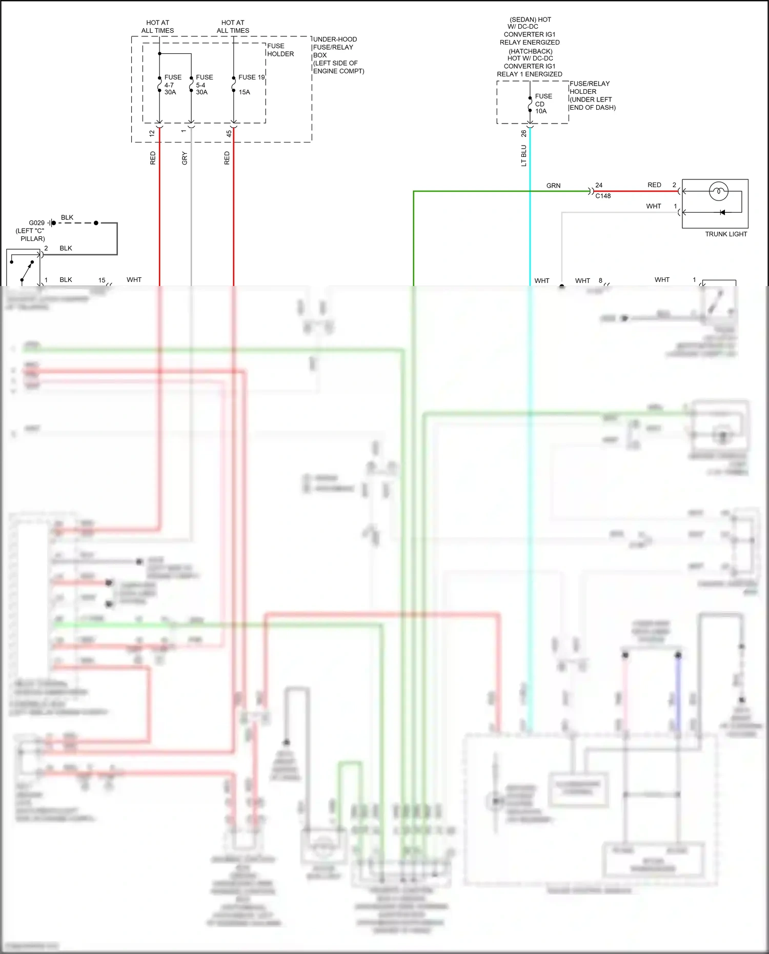Wiring diagram keyless access system indicator for Honda Civic XI (2021-2024) (2 of 4)