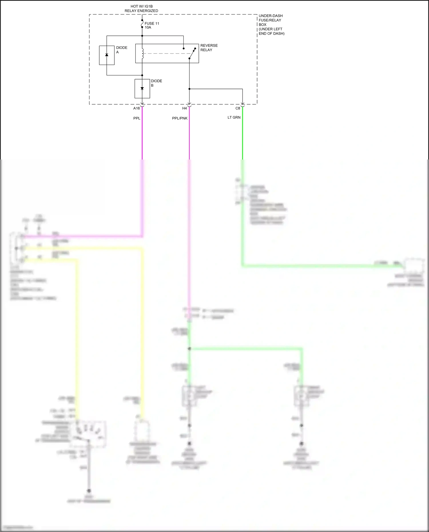 Wiring diagram left backup light for Honda Civic XI (2021-2024) (1 of 4)