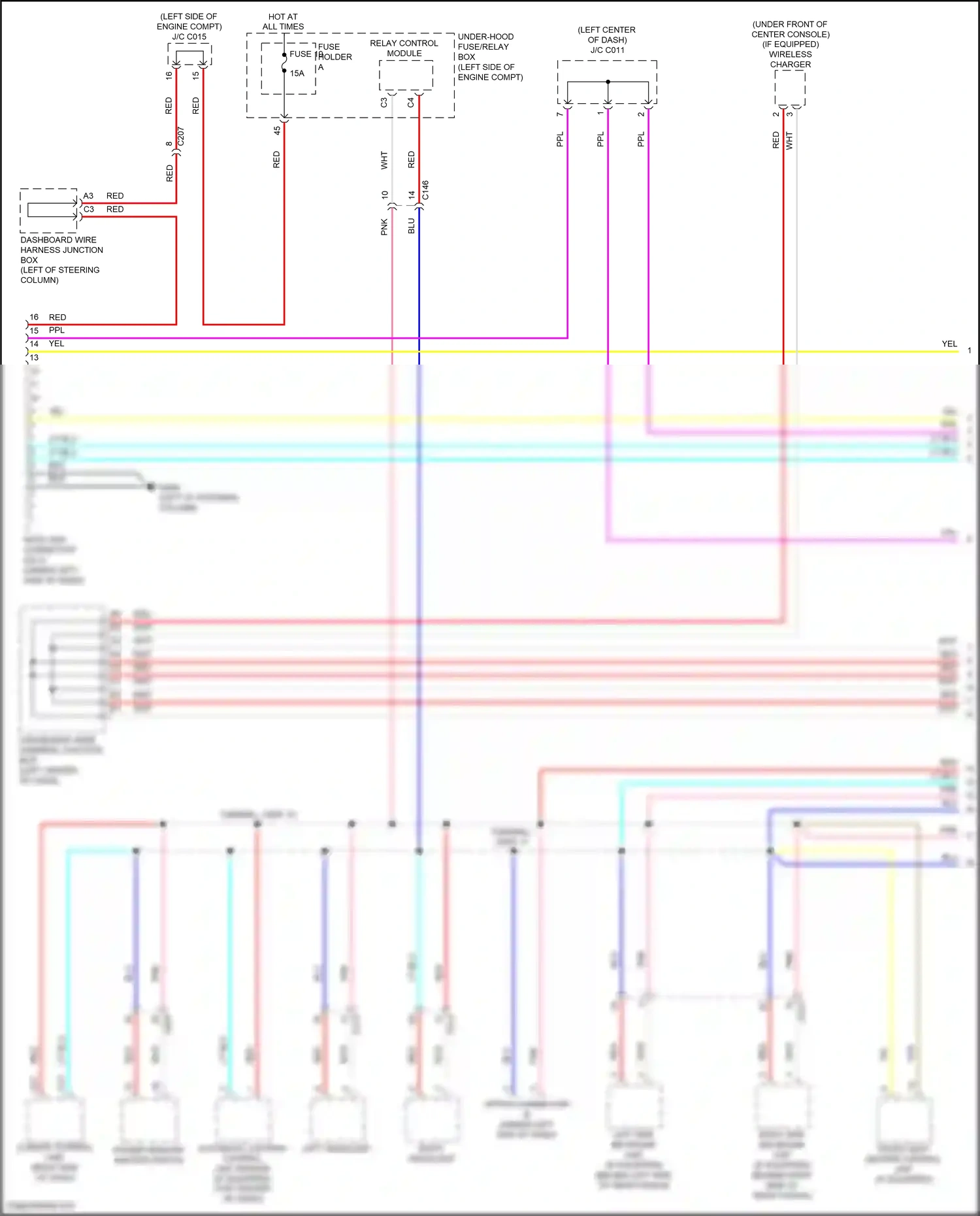 Wiring diagram left headlight for Honda Civic XI (2021-2024) (1 of 13)