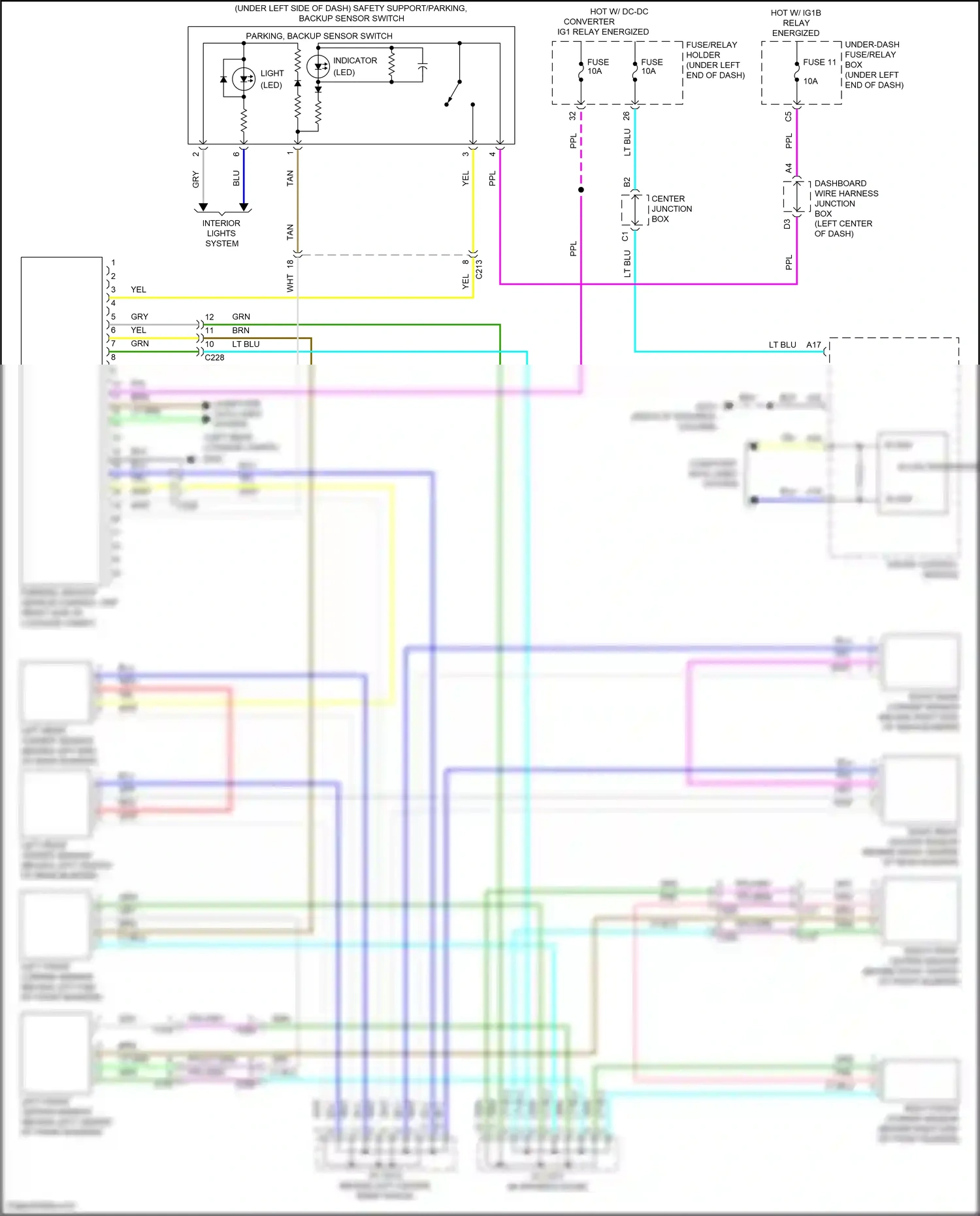Wiring diagram left rear corner sensor for Honda Civic XI (2021-2024) (1 of 3)