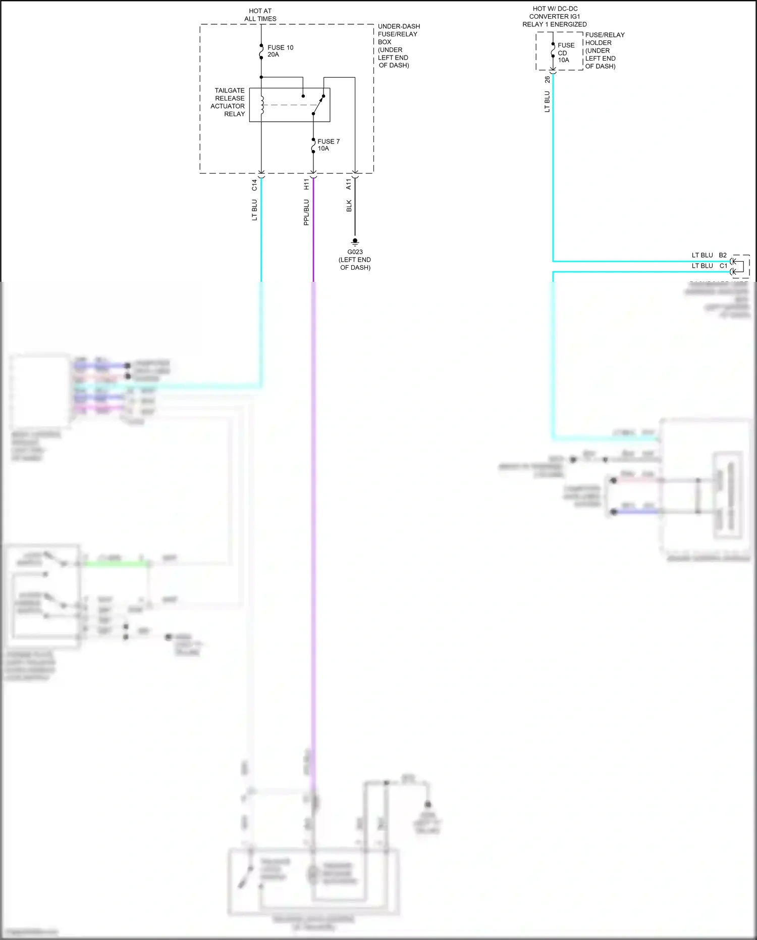 Wiring diagram outer handle switch for Honda Civic XI (2021-2024) (1 of 1)